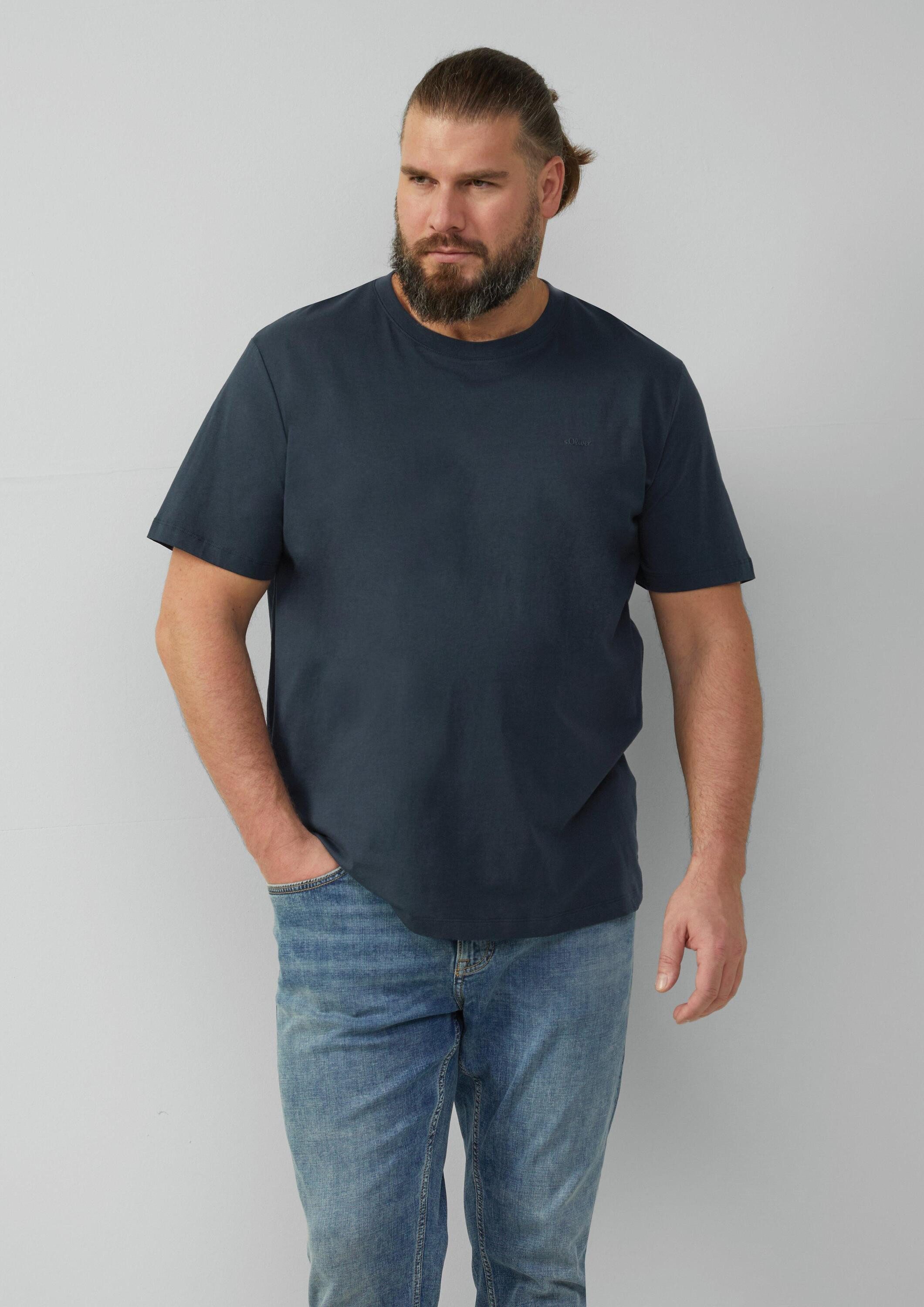 s.Oliver Kurzarmshirt T-Shirt Baumwoll-T-Shirt mit Logo-Print