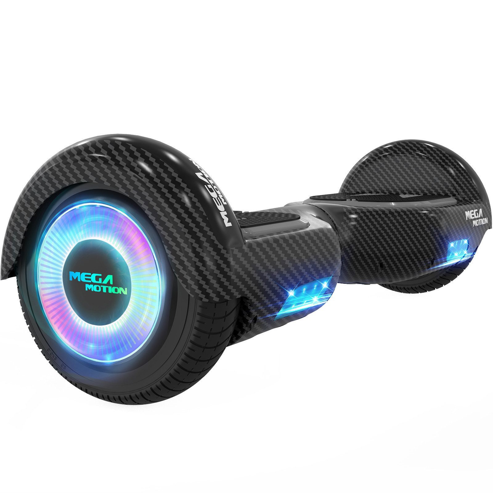 Mega Motion Balance Scooter 6.5 Zoll Hoverboard mit Bluetooth LED-Licht 2 Motoren, 15 km/h, Geschenk für Kinder und Jugendliche