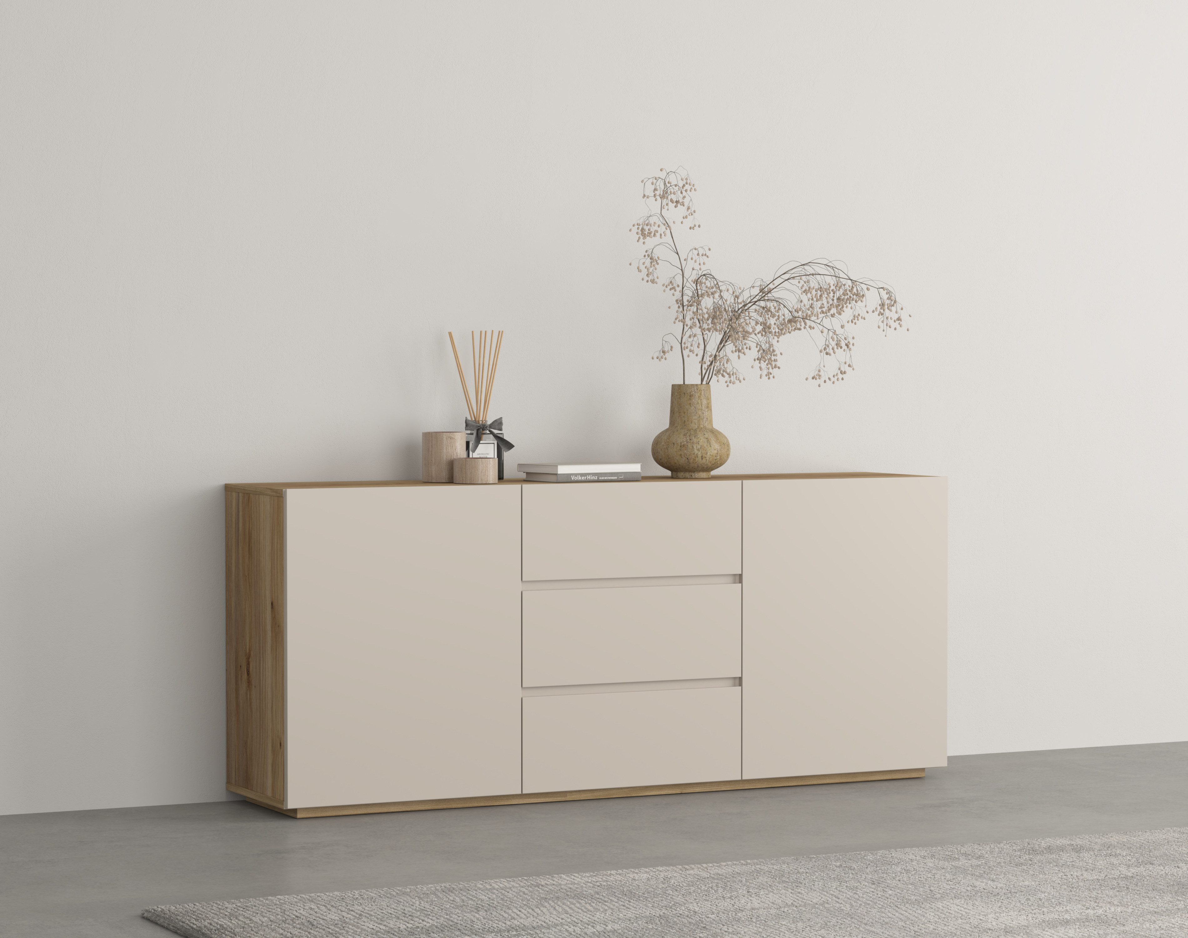 INOSIGN Sideboard Criss, Breite 150 cm, moderne grifflose Kommode 2Türen/3S günstig online kaufen