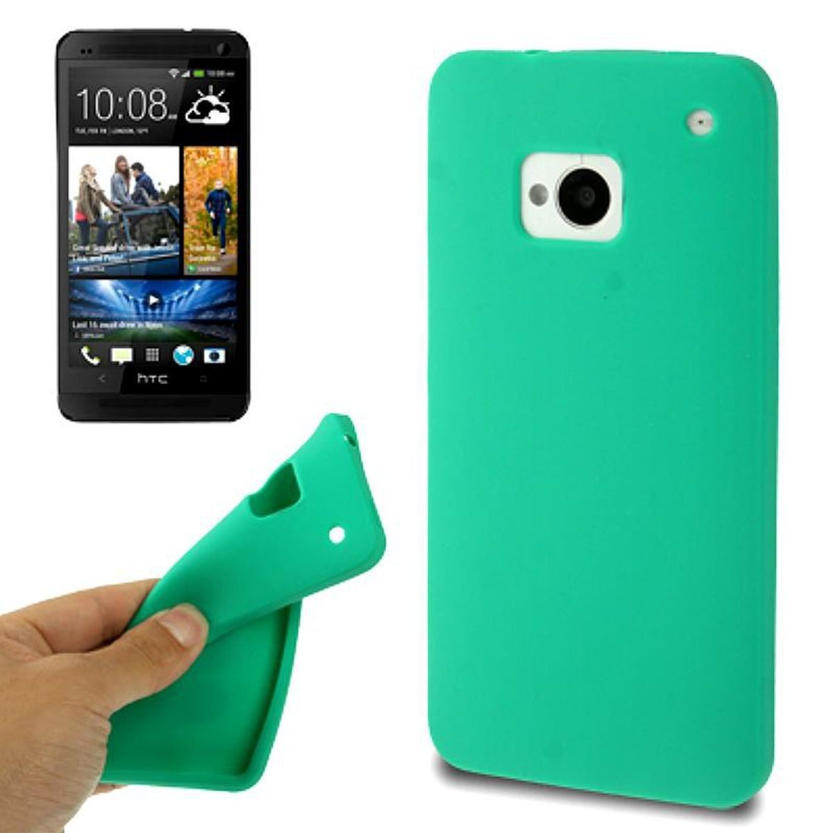 König Design Handyhülle HTC One, HTC One Handyhülle Backcover Grün