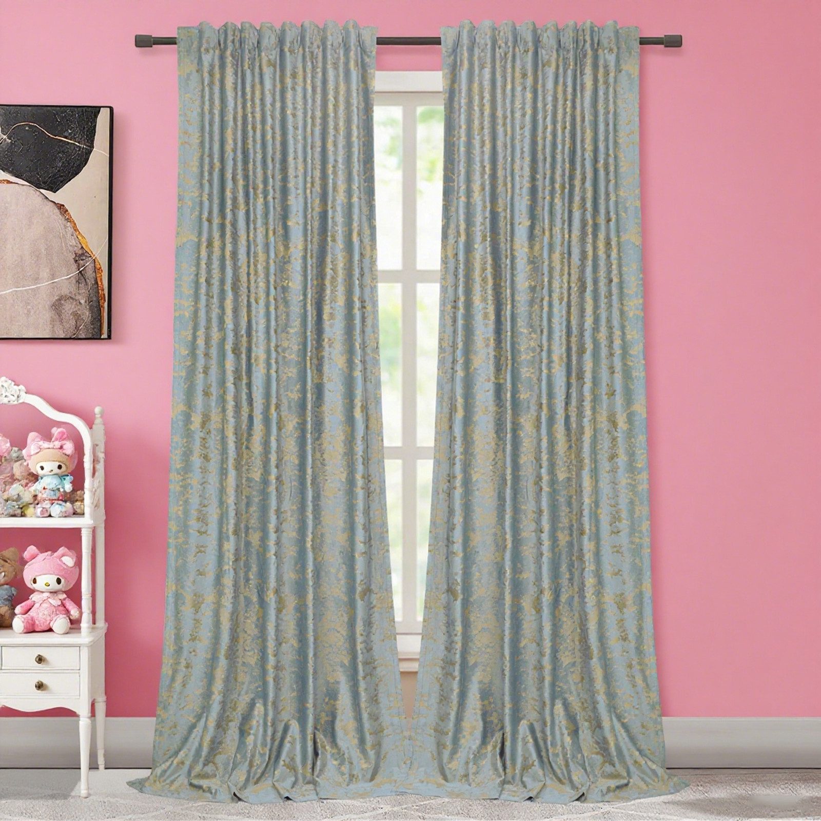 BTTO V&G Verdunkelungsvorhang Gardinen-Sets 2St, Samt Multifunktionsband mi günstig online kaufen