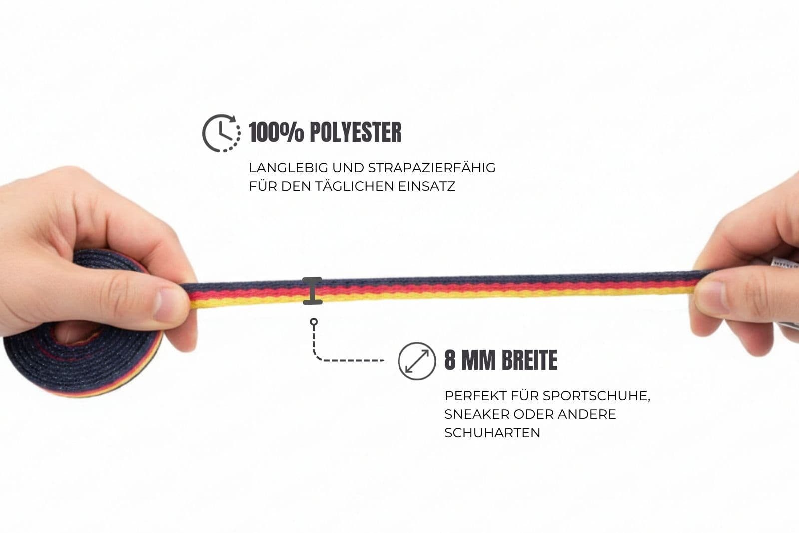 Neutral Schnürsenkel Flaggen-Schnürsenkel – Sportliche Farben, starker Auftritt, Erhältlich in Deutschland- oder Frankreich-Design
