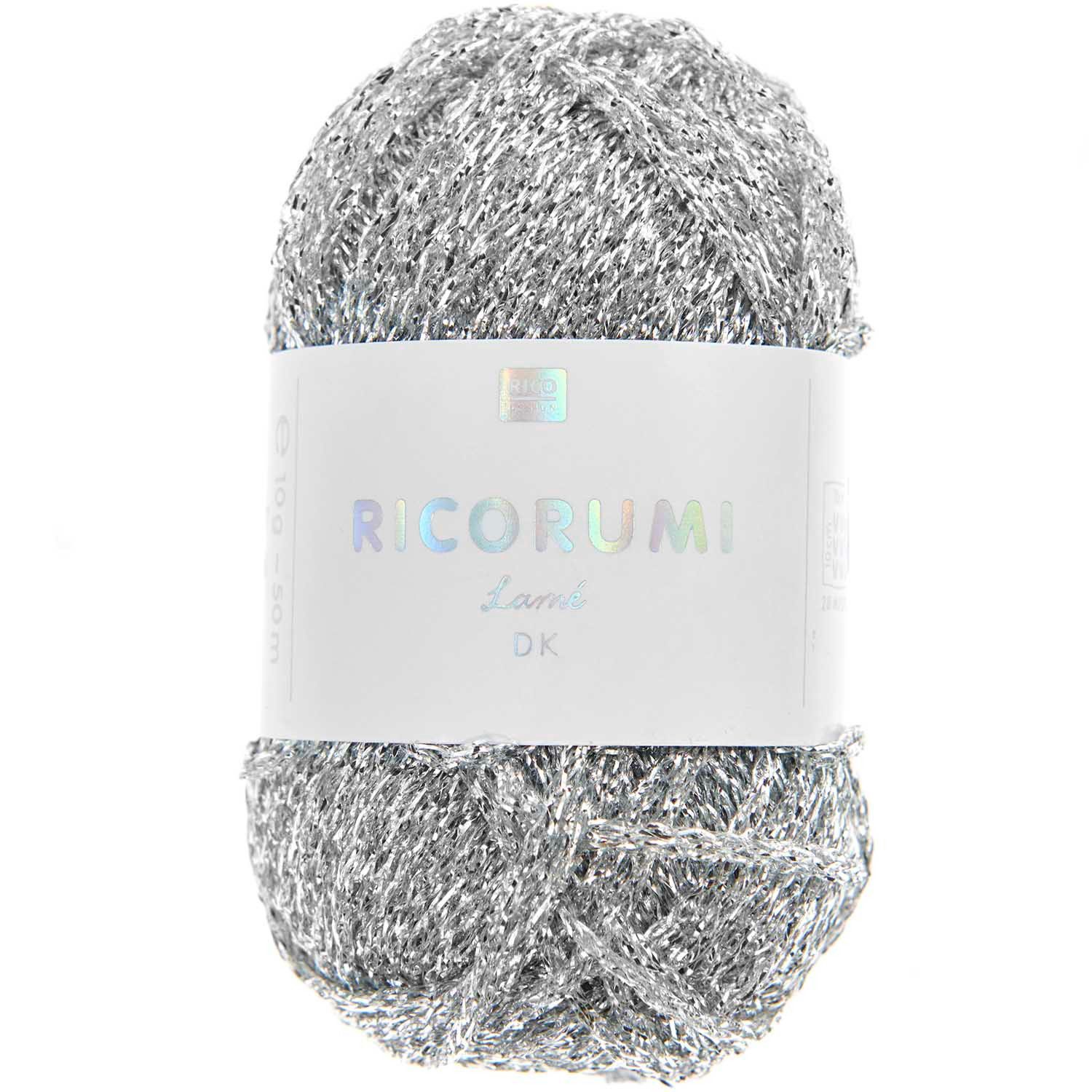 rico Rico - Ricorumi Lame Silber Häkelwolle, 50 m