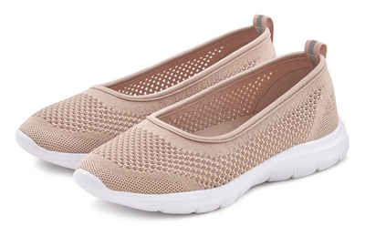 LASCANA Sneaker Ballerinas ultraleichter Slipper,Freizeitschuh aus Mesh, weicher Innensohle VEGAN