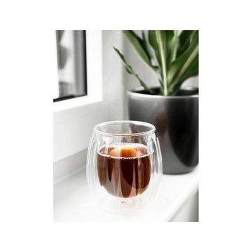 Mulex Glas Gläser Set 250ml Latte Macchiato Gläser Espressogläser Doppelwandig