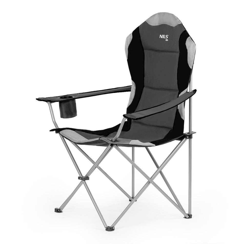 NILS CAMP Angelstuhl Campingstuhl Outdoor Faltstuhl (1 St), weischichtiges 600D Oxford-Material bietet hohen Sitzkomfort