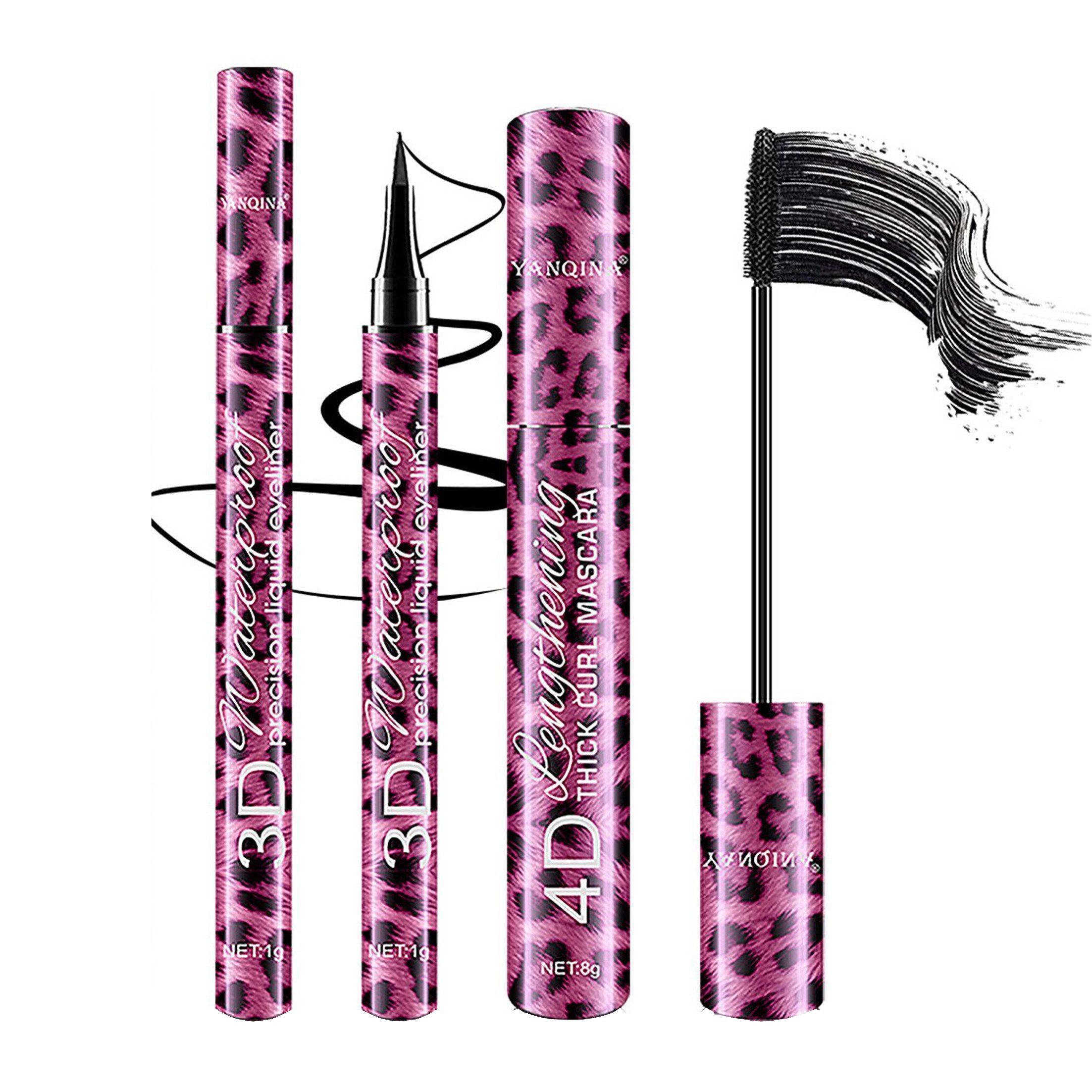 KINSI Тушь-Set Wimpern-Set mit 4D Тушь & Flüssig-Eyeliner - Langzeit-Haltbar, 2-tlg., Voluminöse Wimpern & Präziser Look