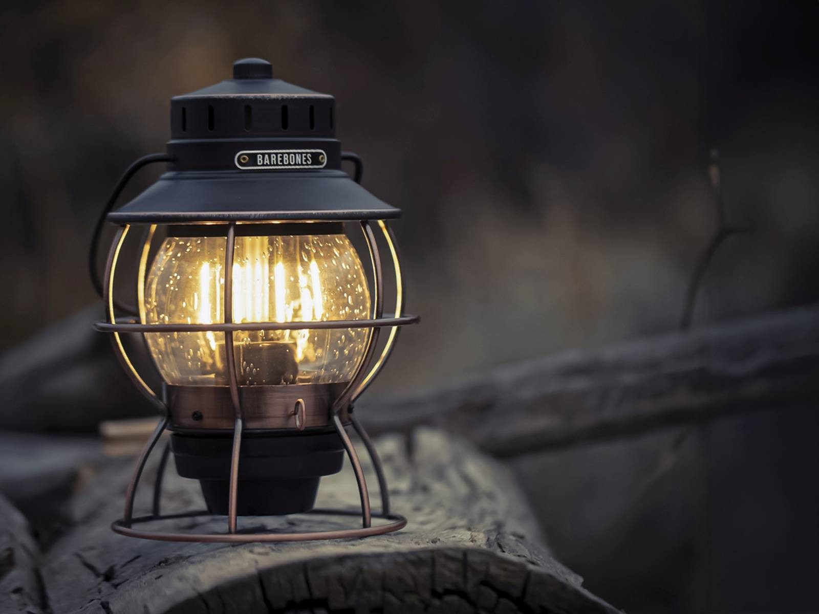 Barebones Laterne "Railroad Lantern" Camping, Vintage-Retro Look, mit Akku aufladbar, LED-Laterne im Vintagestil, Retro Look, dimmbar