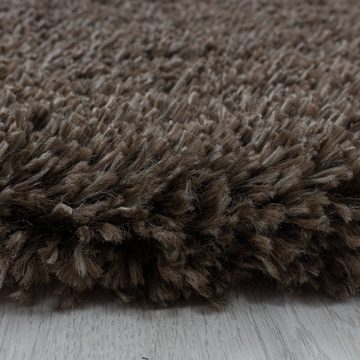Hochflor-Teppich Teppich Hochflorteppich Langflorteppich Uni kuschelig Wohnzimmer, Miovani, Rechteckig, Höhe: 50 mm