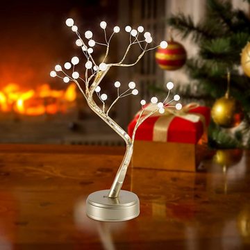 Oneid LED Baum 36 LED Perlen Lichterbaum Bonsai Blüten Licht,USB/Batteriebetrieben