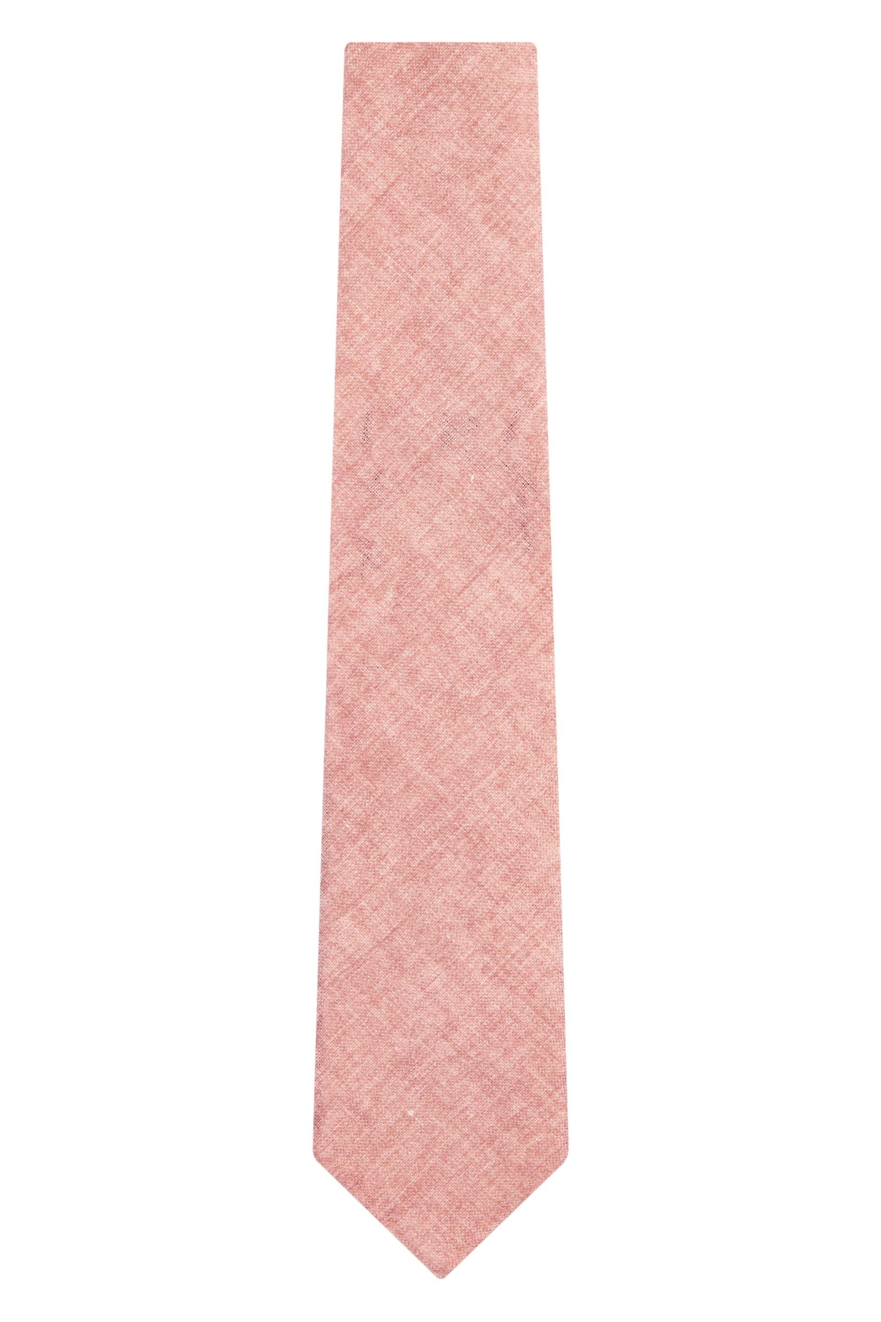 Next in Pink Leinen-Krawatte Signature Italy (1-St) Made Krawatte