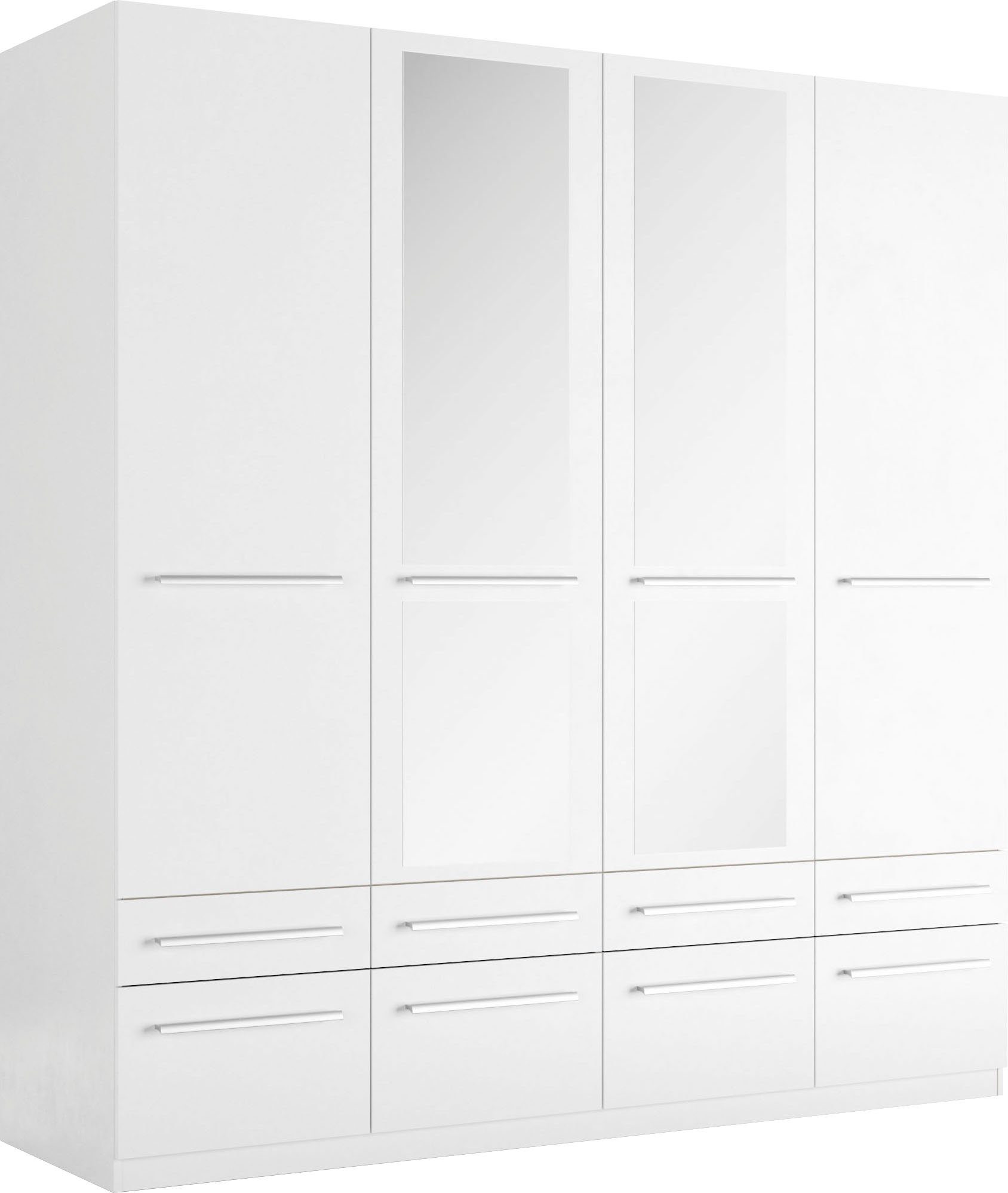 priess Kleiderschrank Schrank Garderobe Wäscheschrank Barcelona in 5 Breiten viel Stauraum, geräumige Schubkästen, mit Spiegel, MADE IN GERMANY
