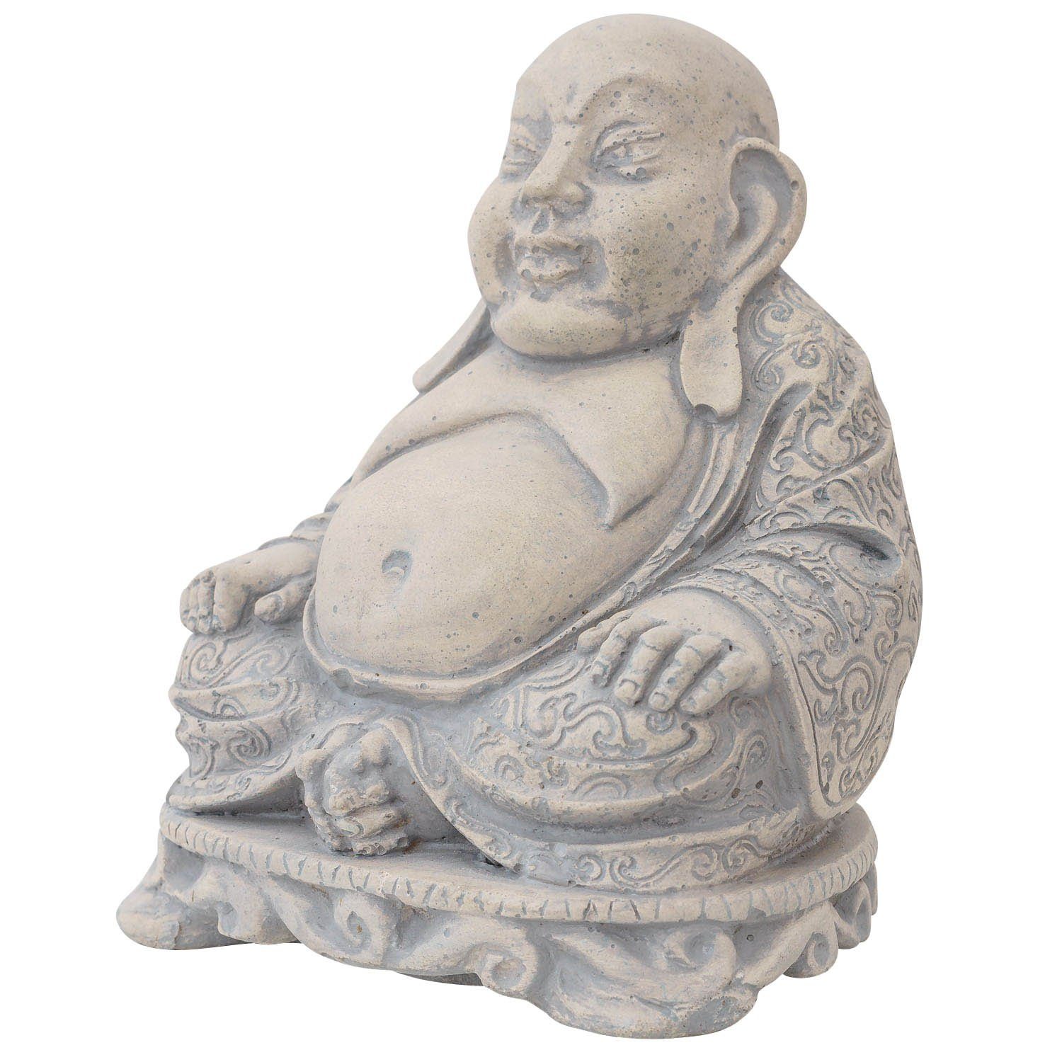 Aubaho Gartenfigur Skulptur lachender Buddha Glücksbuddha Figur Statue massiv Antik-Stil