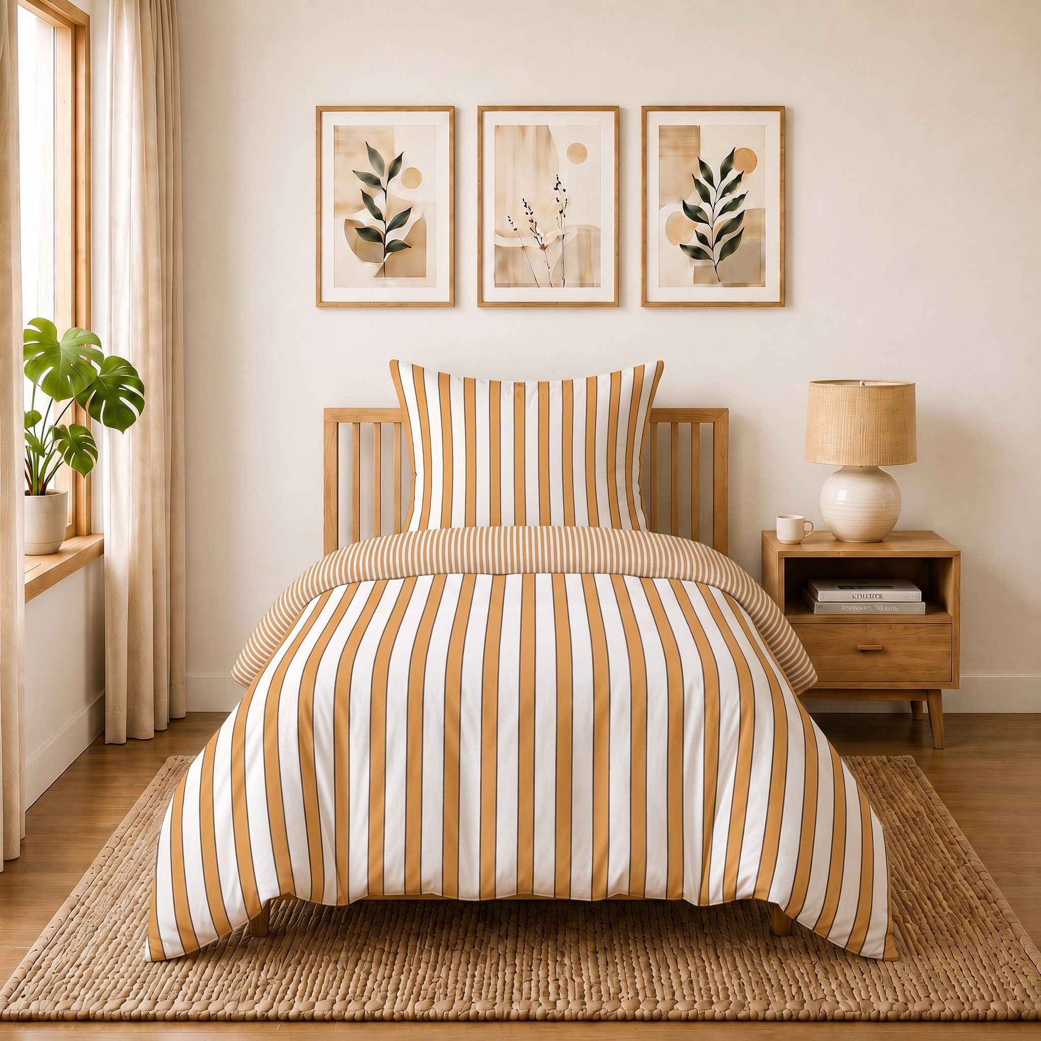 Buymax Bettwäsche Piano Wendebettwäsche, Polycotton, 2 teilig, Bettbezug-Set 135x200 cm Reißverschluss, 60% Baumwolle, 40% Polyester