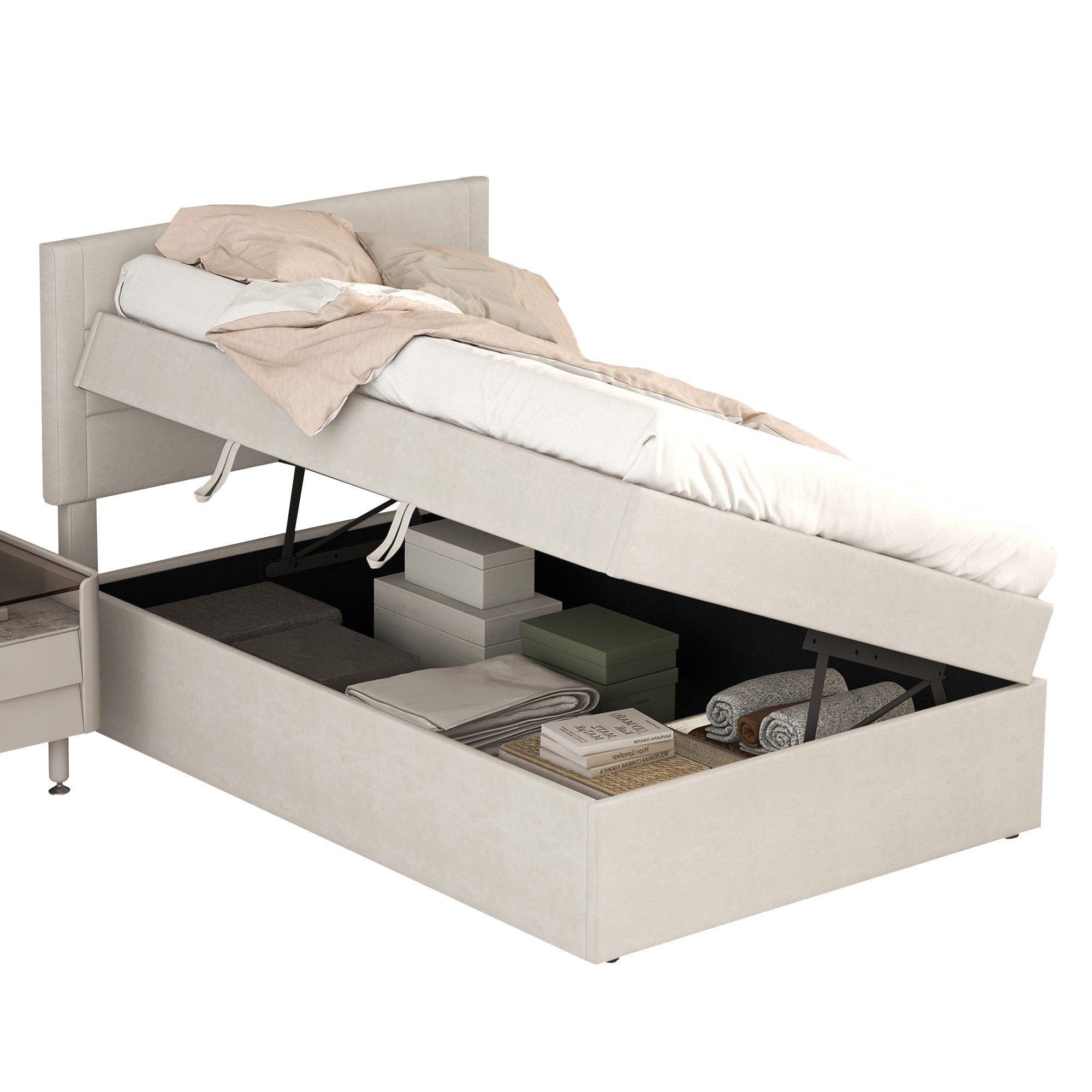 REDOM Polsterbett Kinderbett Funktionsbett Stauraumbett Gästebett günstig online kaufen