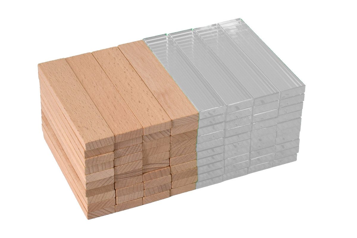 CHiLA Lernspielzeug Lux Holz- & Acrylsticks (80-St), Bausteine