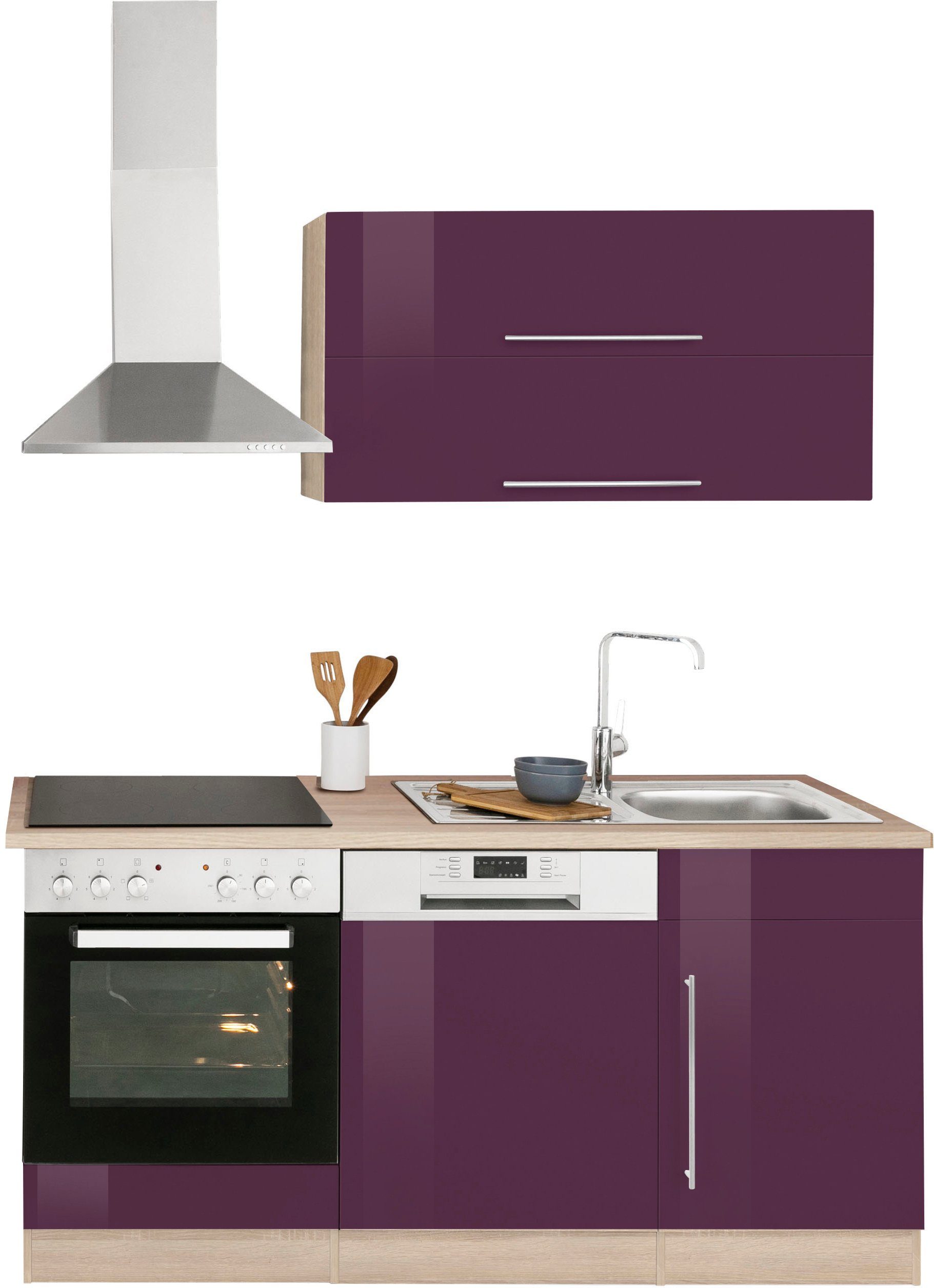 KOCHSTATION Küchenzeile KS-Samos, Breite 170 cm, wahlweise mit E-Geräten, m günstig online kaufen