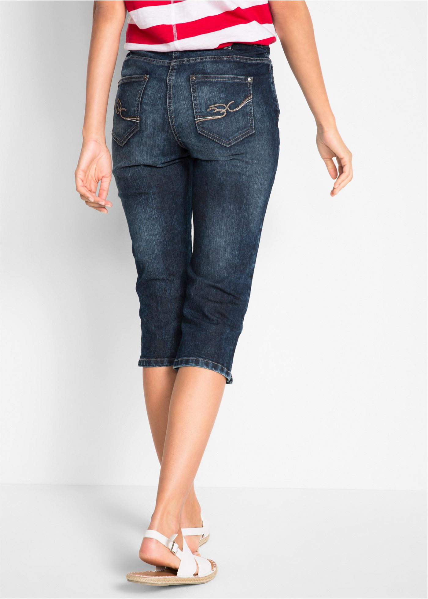 bonprix Caprijeans (1-tlg) figurformende Passform, Regular Fit, mit Komfort günstig online kaufen