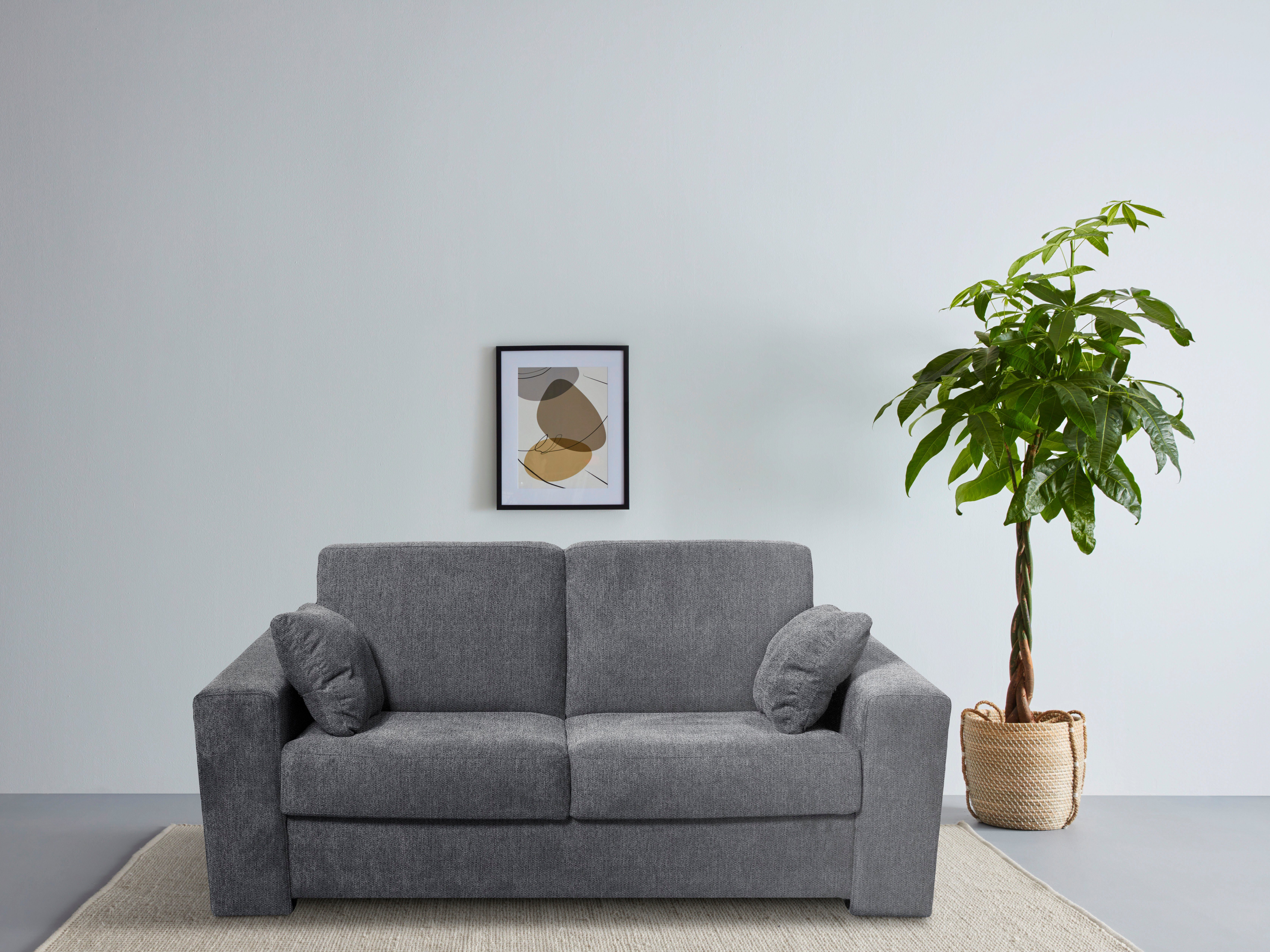 Home affaire 2-Sitzer Roma Matratzenhöhe 14 cm, Dauerschlaffunktion, mit Unterfederung, Liegemaße ca 123x198 cm