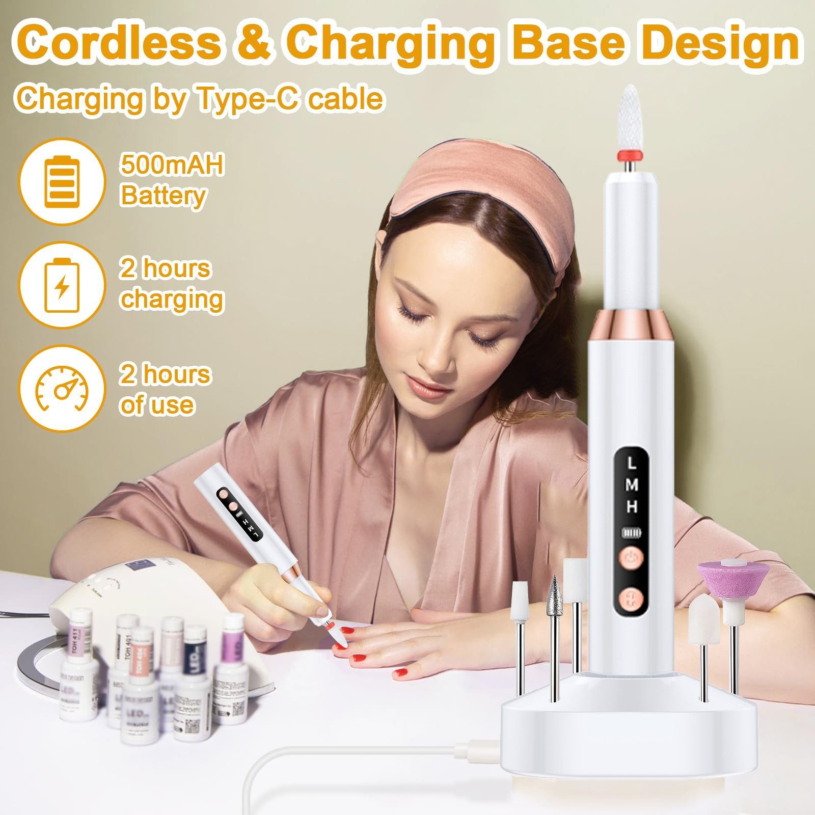 inschimmer Maniküre-Pediküre-Set Kabellose Nagelfräser Elektrische Nagelfeile Maniküre Pediküre Set