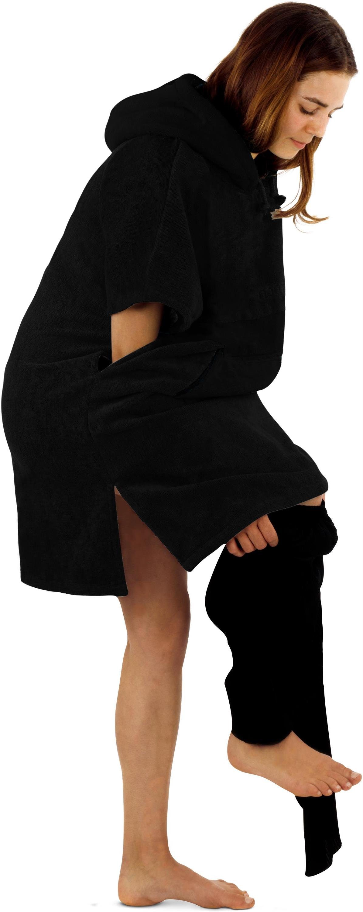 normani Badeponcho Damen Badeponcho, Midilänge, Baumwolle, Kapuze, Schlupf, Badehandtuch aus 100 % saugstarker Baumwolle – Bild 3 von 5