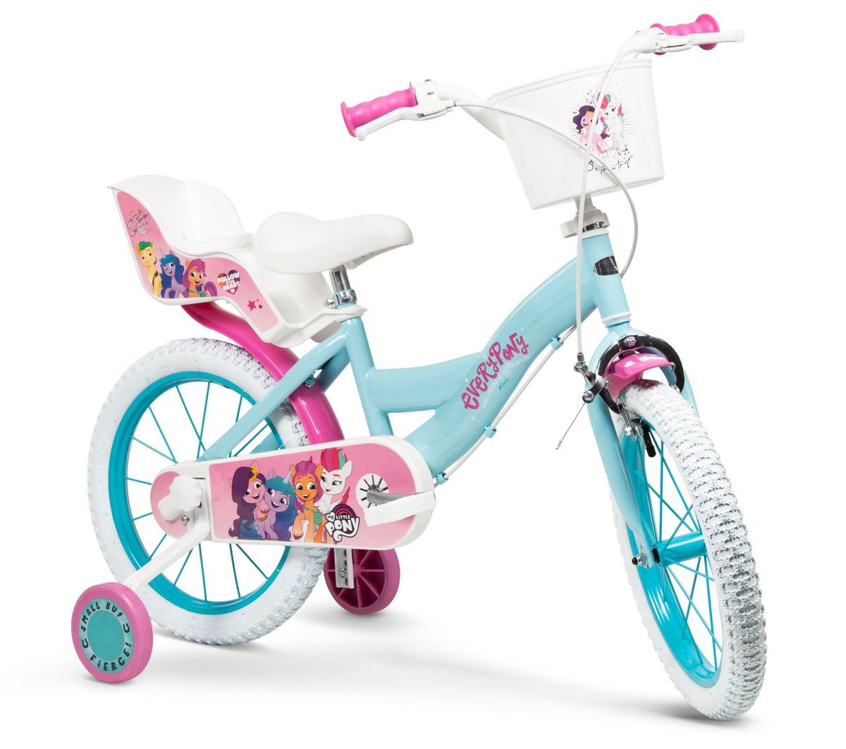 Toimsa Bikes Kinderfahrrad 16 Zoll Kinder Mädchen Fahrrad Kinderrad Rad Bike My Little Pony 1697, 1 Gang, Puppensitz, Korb, Stützräder