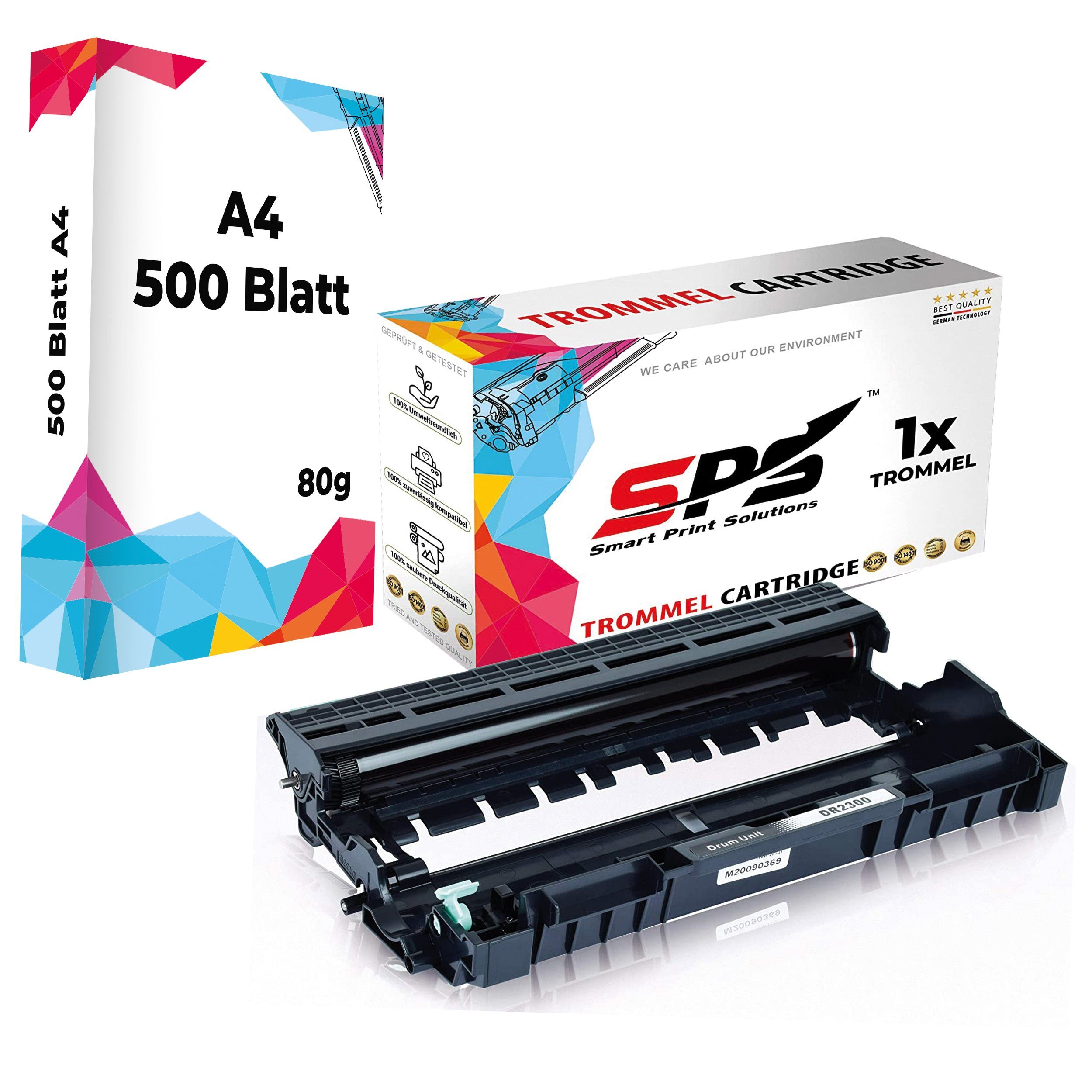 SPS Tonerkartusche 1x Trommel DR2300 DR-2300 Kompatibel für Brother, (1er Trommel Set mit DIN A4 Druckerpapier, 1x Trommel) | Tonerpatronen