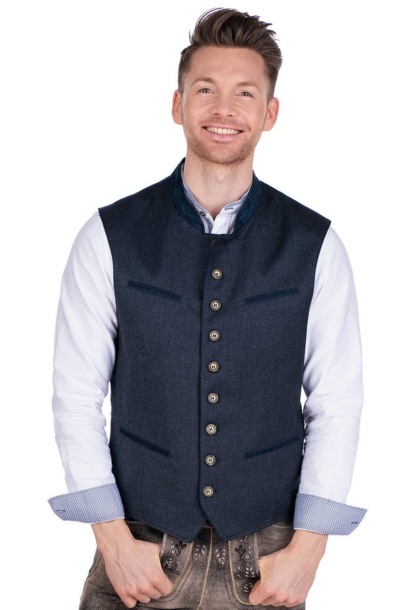 Gebr. Weis menswear Trachtenweste Trachtenweste - BODENSEE - graublau/marine
