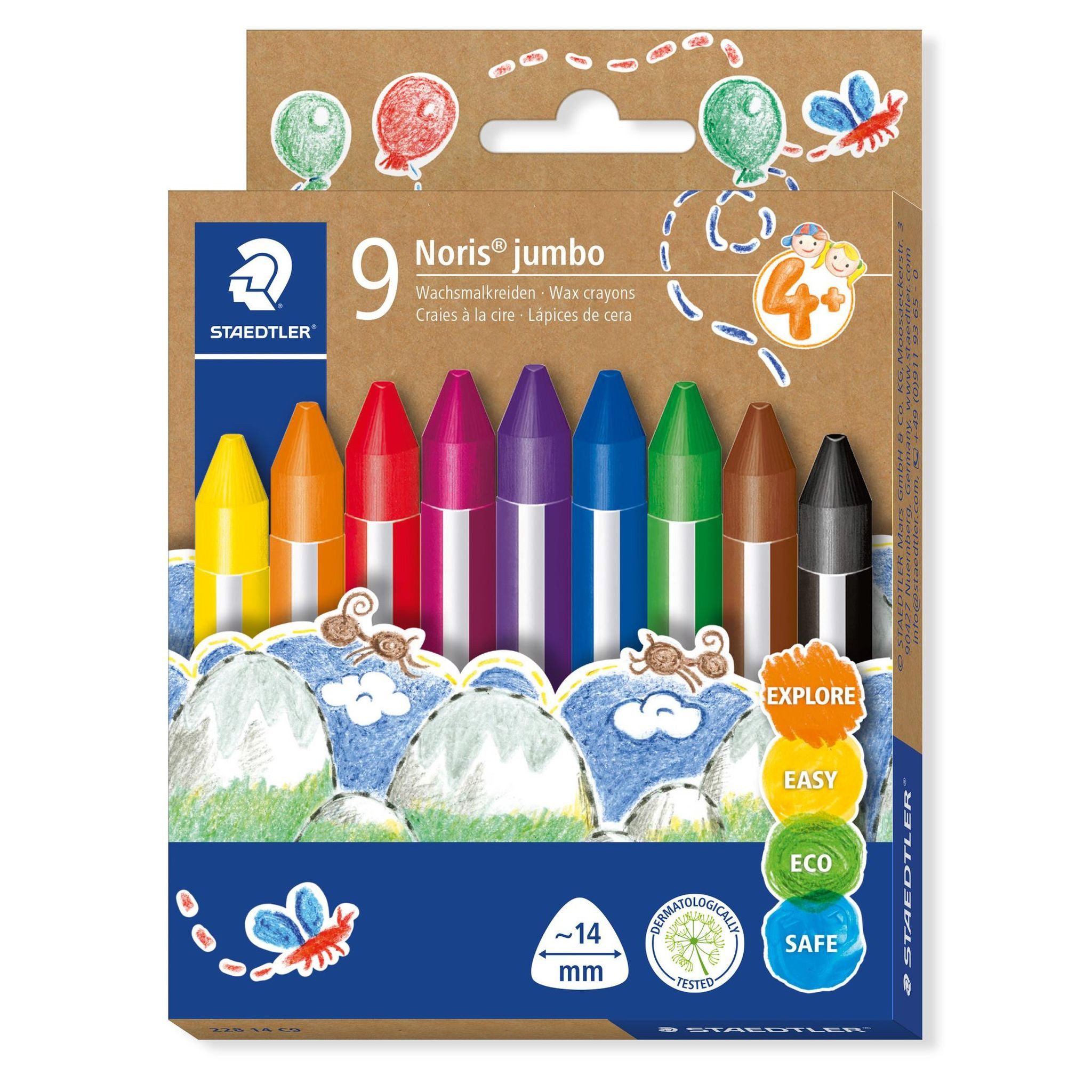 STAEDTLER Wachsmalstift Staedtler Wachsmalkreide Noris jumbo 9x14mm