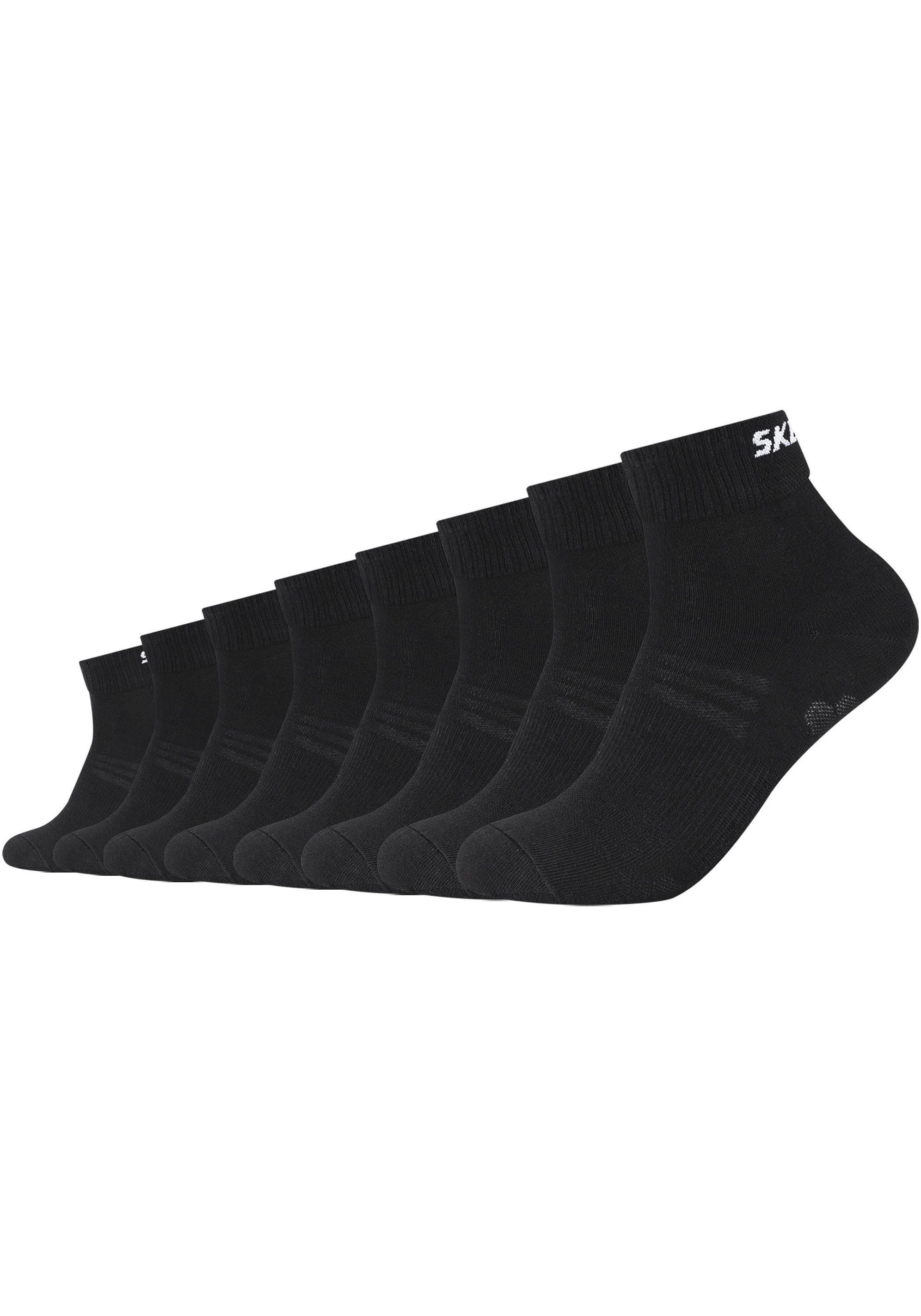 Skechers Kurzsocken (Packung, 8-Paar) Atmungsaktiv: gekämmte Baumwolle und Netzbelüftung schwarz | 