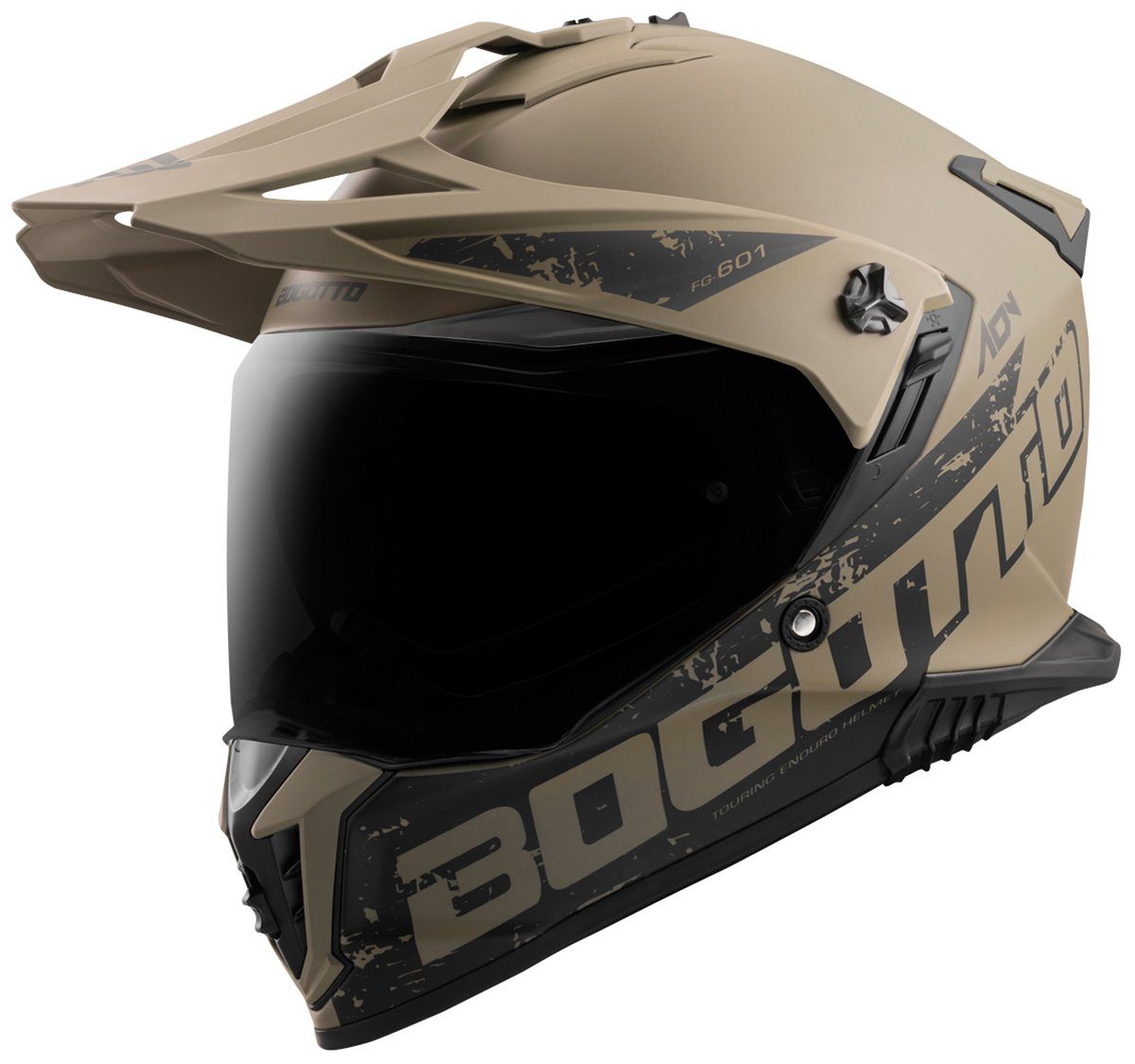 Bogotto Motocrosshelm FG-601 Duo Fiberglas Enduro Helm, Vorbereitet Für Kommunikationssystem,notfallsystem-polsterung (eq