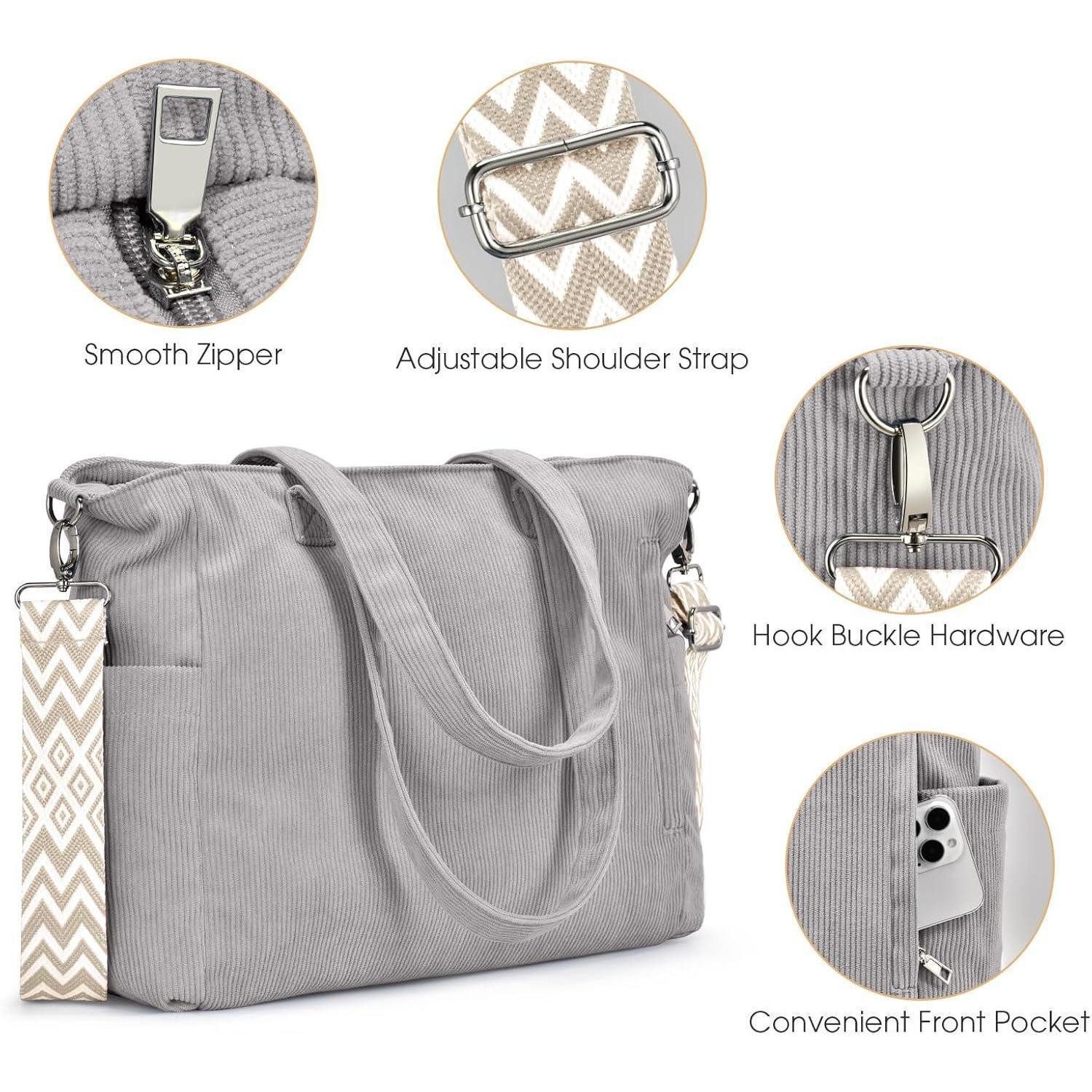 LuxusKollektion Handtasche Damen Cord Umhängetasche Groß Tote Bag Crossbody mit Schultergurt