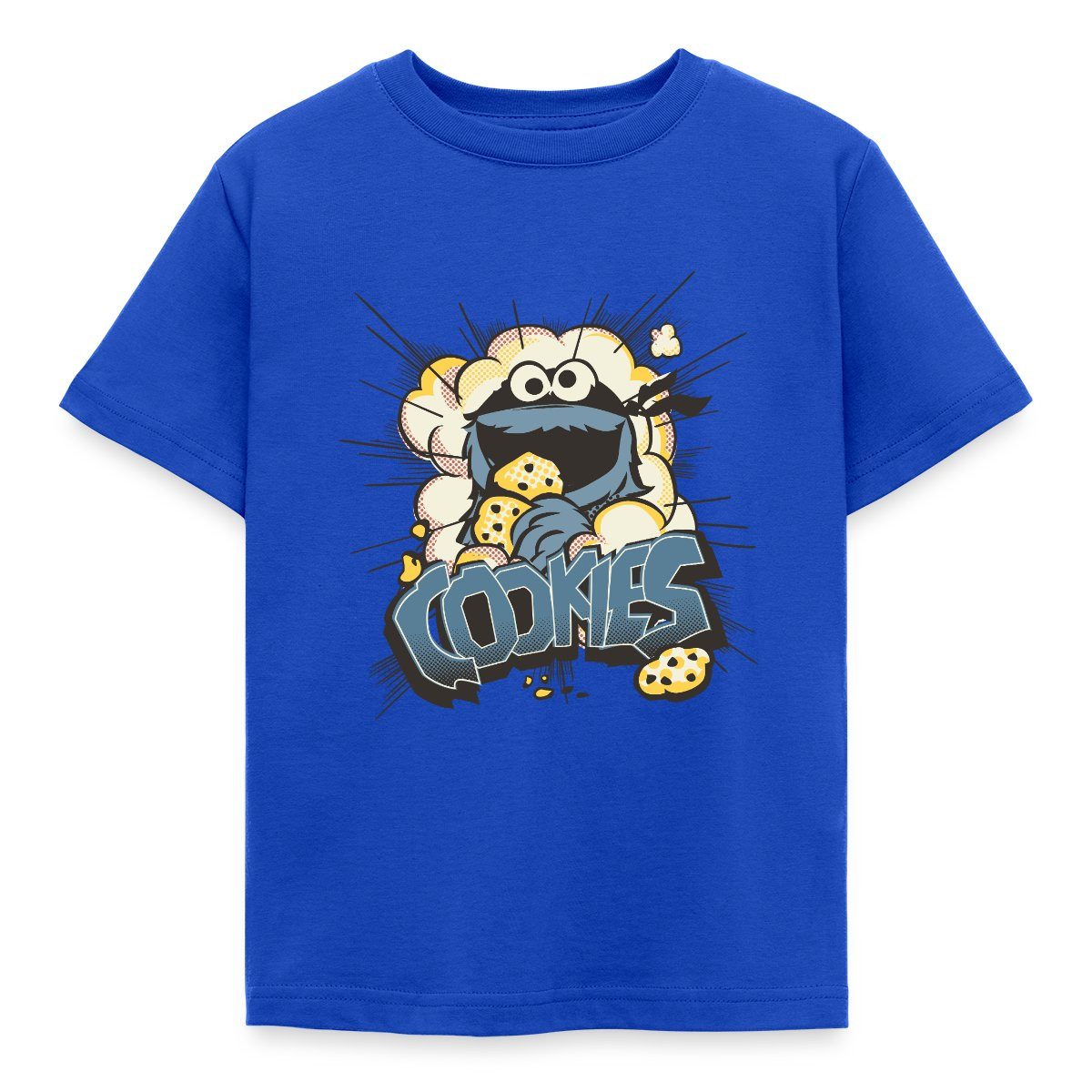 T-Shirt Sesamstraße Design Mit Krümelmonster Und Cookies Kinder T-Shirt