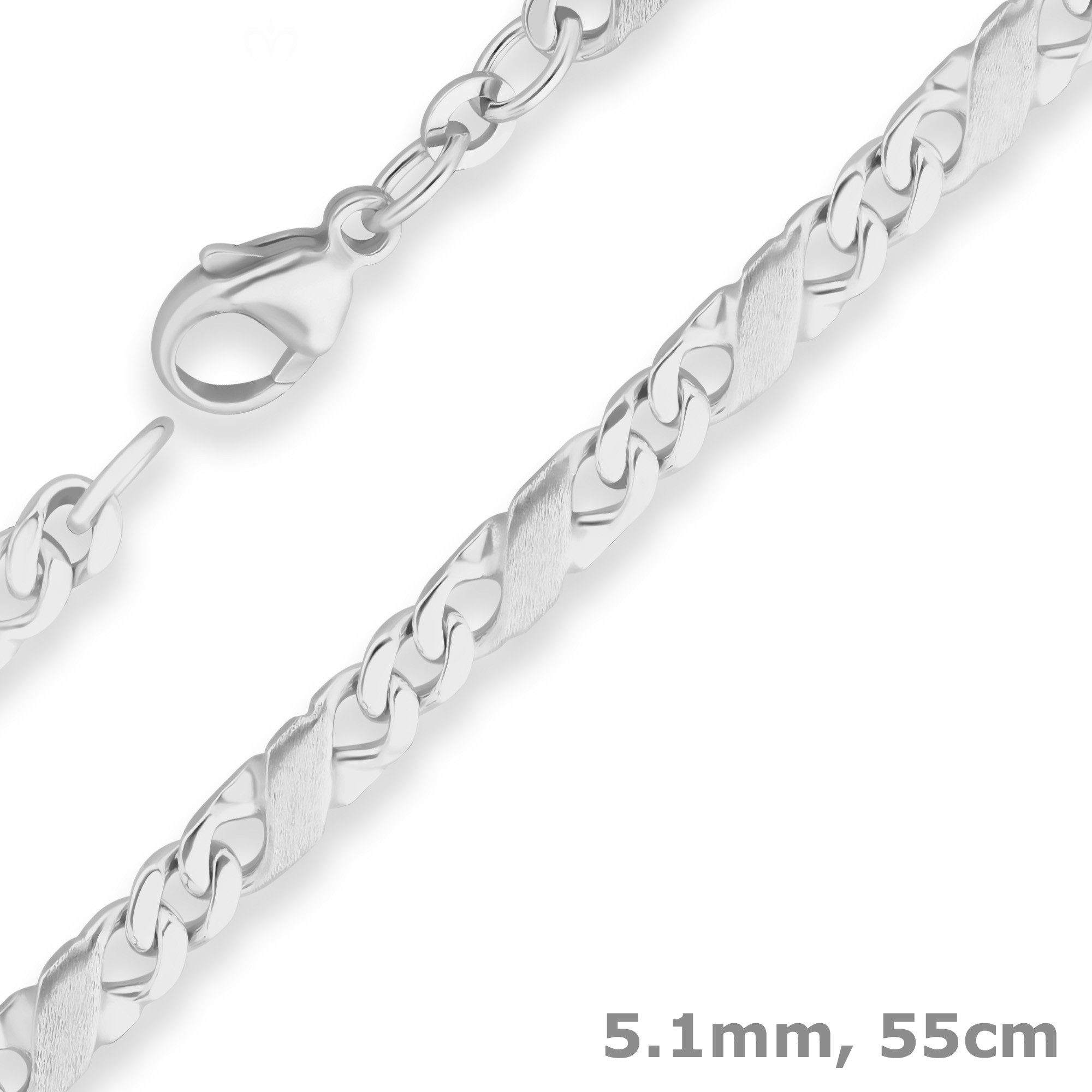 Silberkette 5,1mm Dollarkette aus 925 Silber 55cm