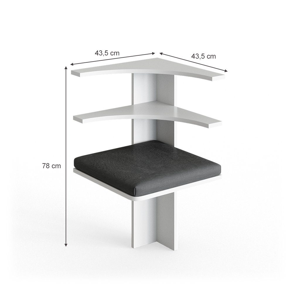 ROMAN Eckteil Küchenbank Vicco Weiß Sitzbank