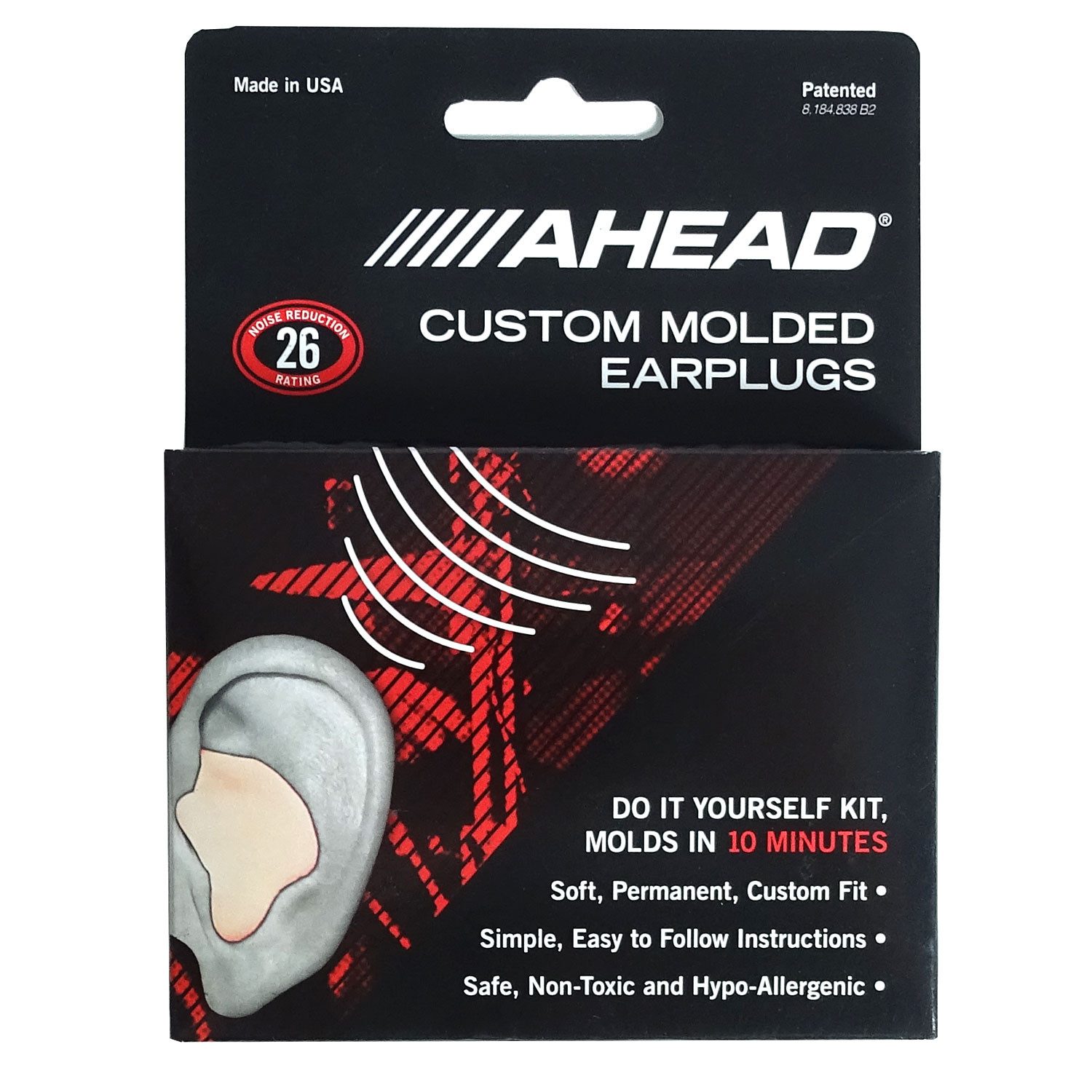 Ahead Gehörschutzstöpsel ACME Custom Molded Earplugs, Nicht-toxisch, hypoallergen