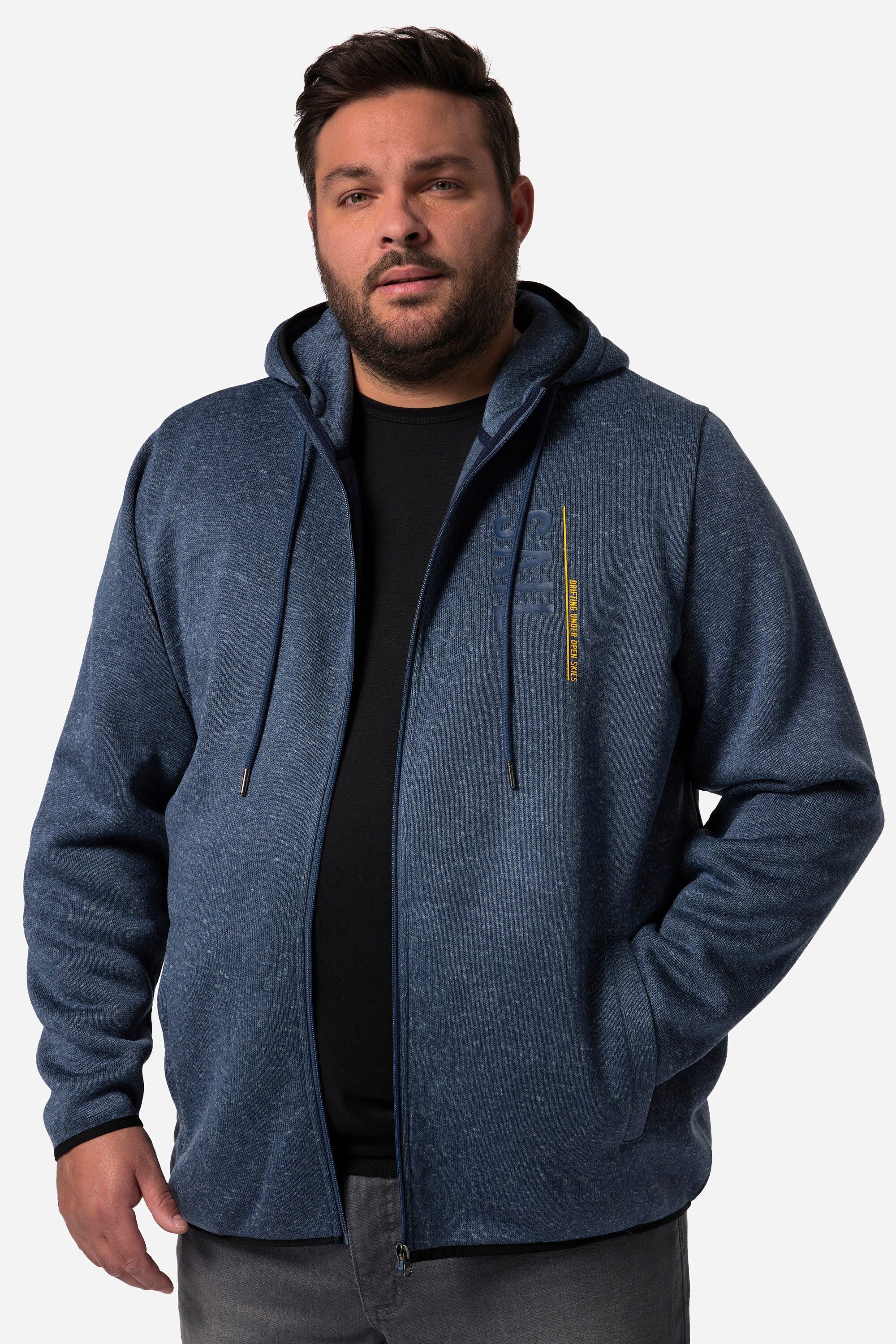 Fleecejacke Strickfleece-Jacke Kapuze