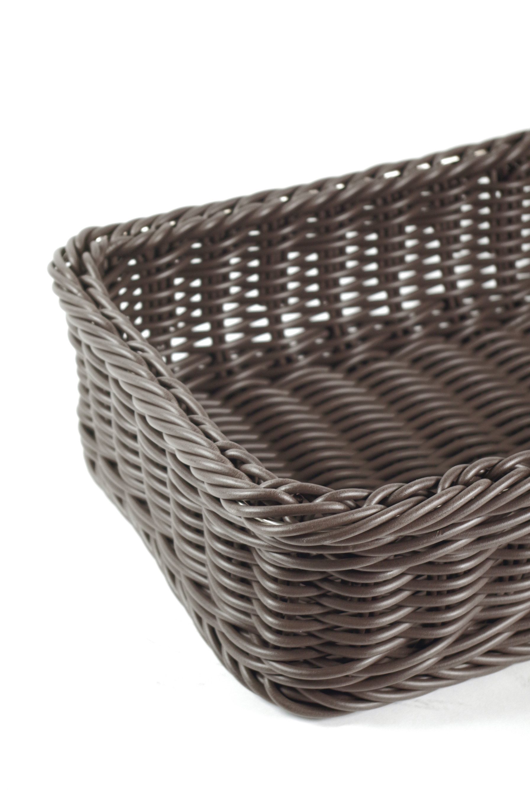 Kobolo Aufbewahrungskorb Regalkorb aus Polyrattan 60x30x12 dunkelbraun