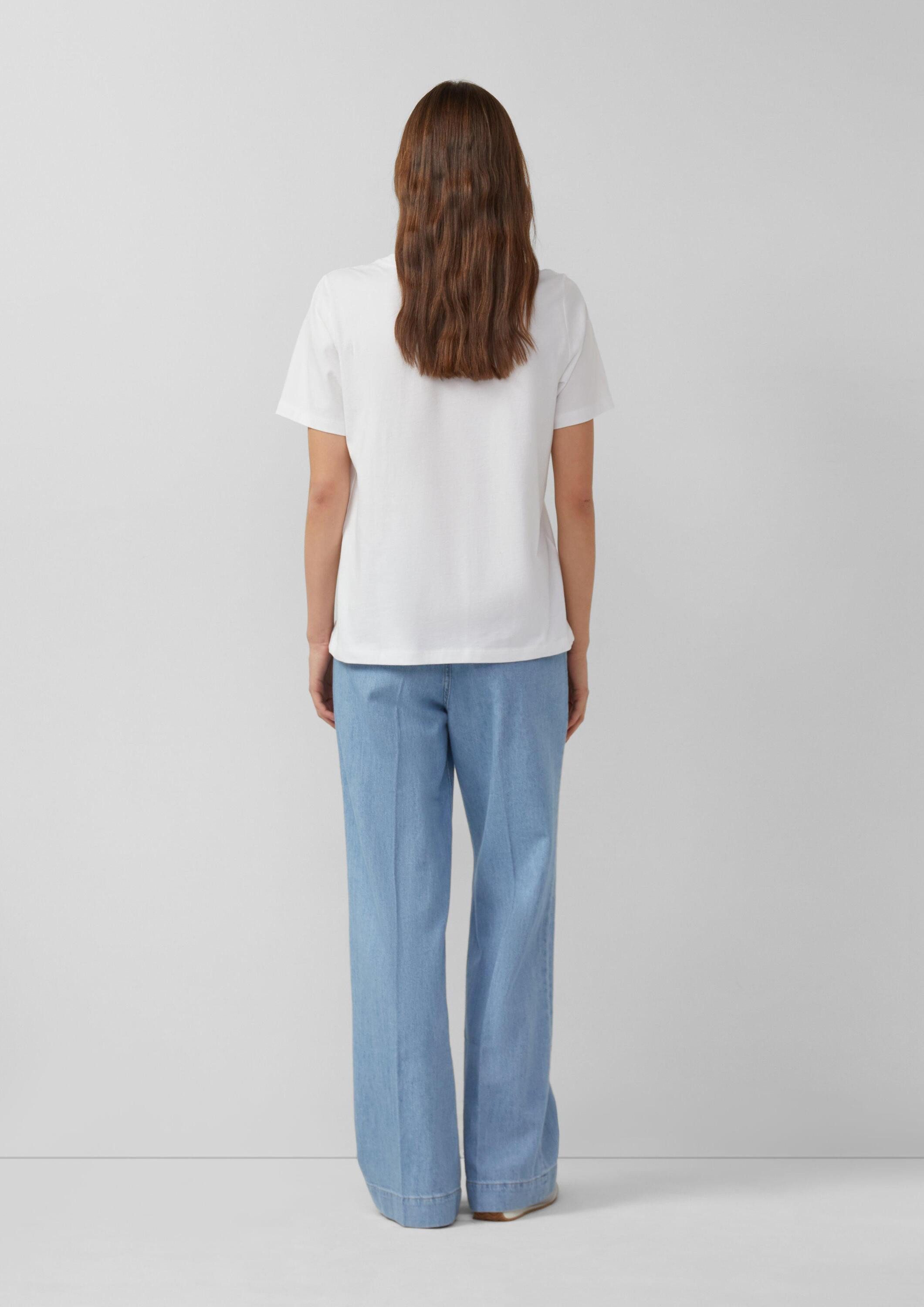 s.Oliver Kurzarmshirt T-Shirt Baumwoll-T-Shirt mit Frontprint