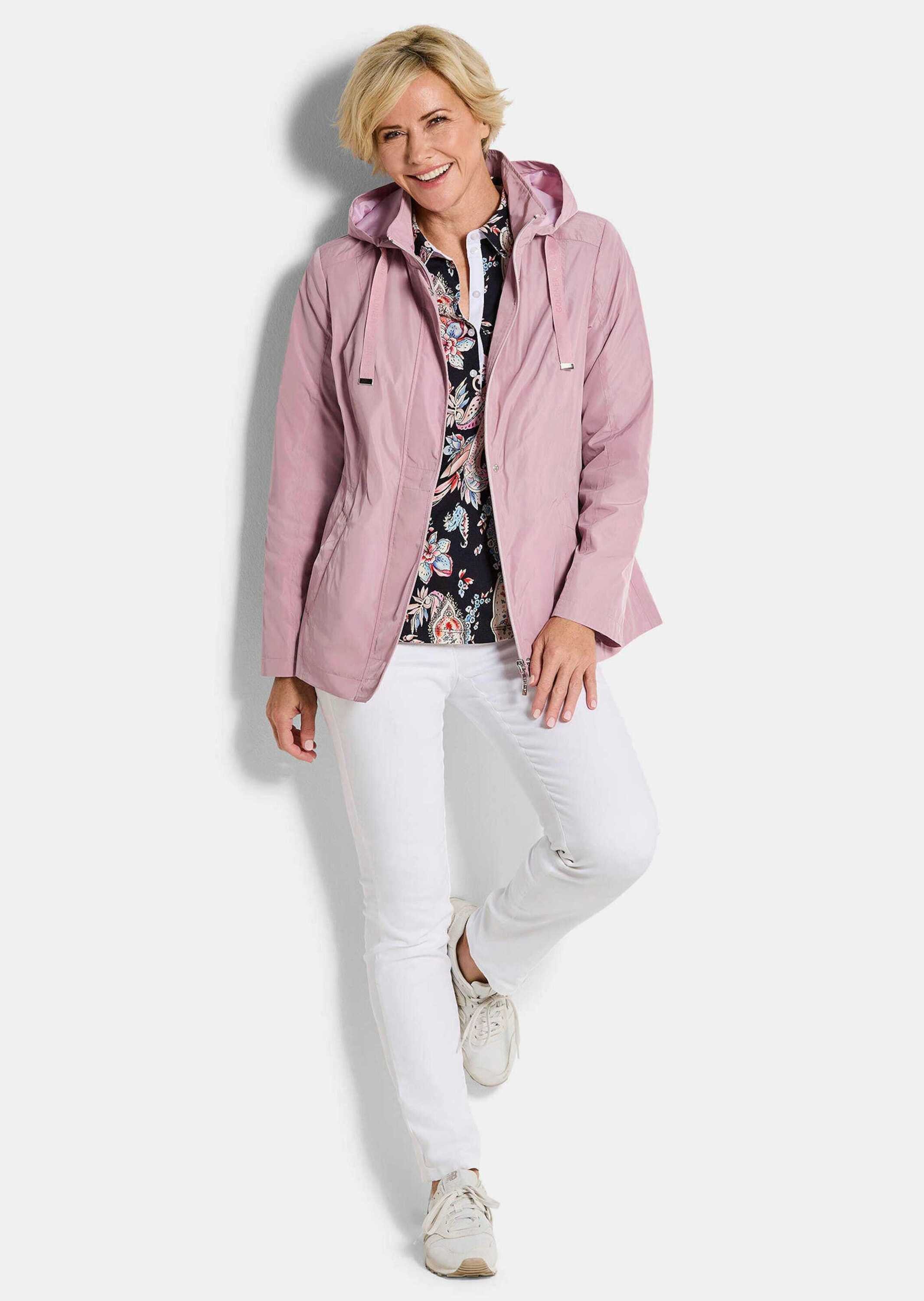 GOLDNER Outdoorjacke Outdoor-Jacke mit Kapuze Übergangsjacke mit Stehkragen, Reißverschluss, Taschen und Langarm