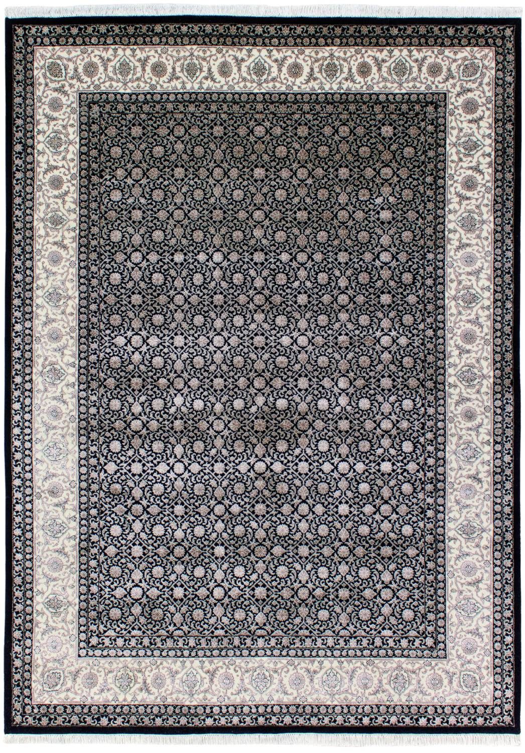 Rug Studios Teppich VARANASI, Rechteckig, Höhe: 12 mm, Wohnzimmer, 170 x 240 cm, schwarz