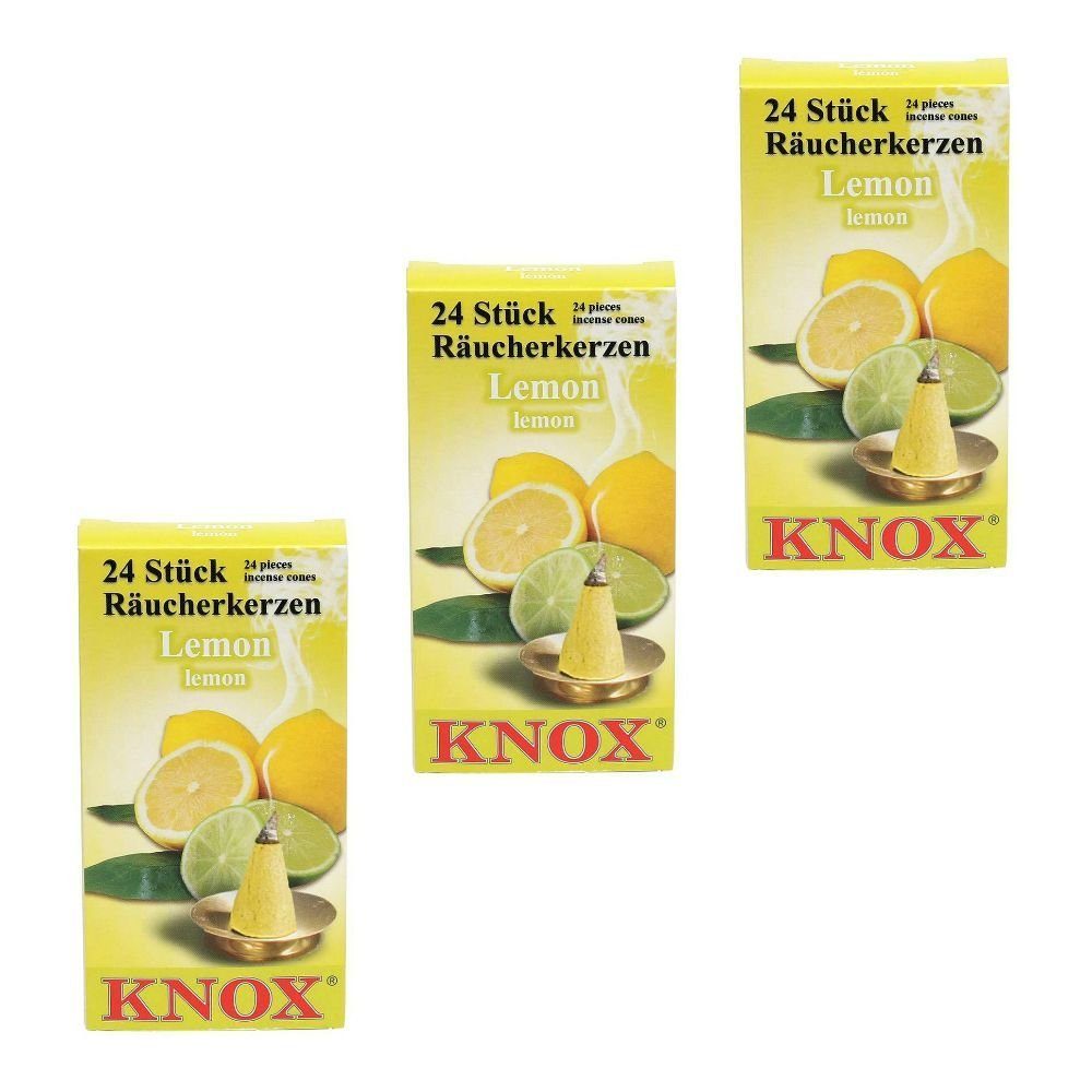 KNOX Räuchermännchen 3 Päckchen Räucherkerzen- Lemon - 24er Packung