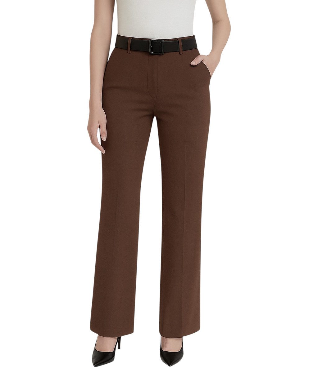 Mississhop Stretch-Hose Elegante Damenhose mit Gürtel und geradem Bein M.43 günstig online kaufen