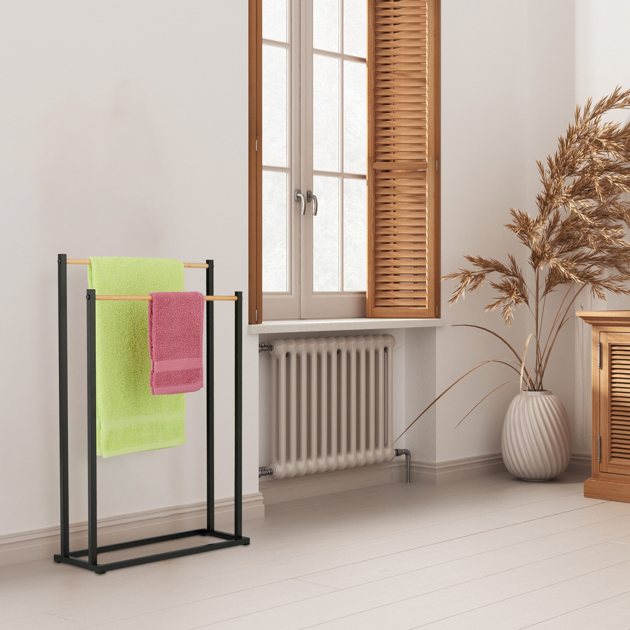 relaxdays Handtuchständer mit 2 Stange günstig online kaufen