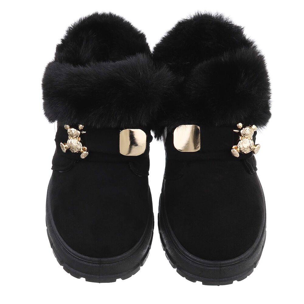 Ital-Design Damen Snowboots Freizeit Snowboots (87475152) Flach Stiefeletten in Schwarz