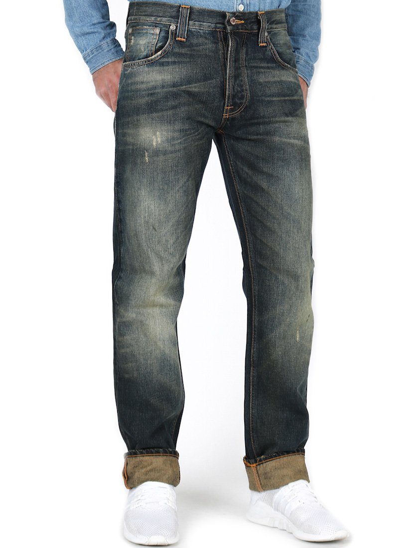 Nudie Jeans Tapered-fit-Jeans Dirty Look - Big Bengt Dirt Second Hand