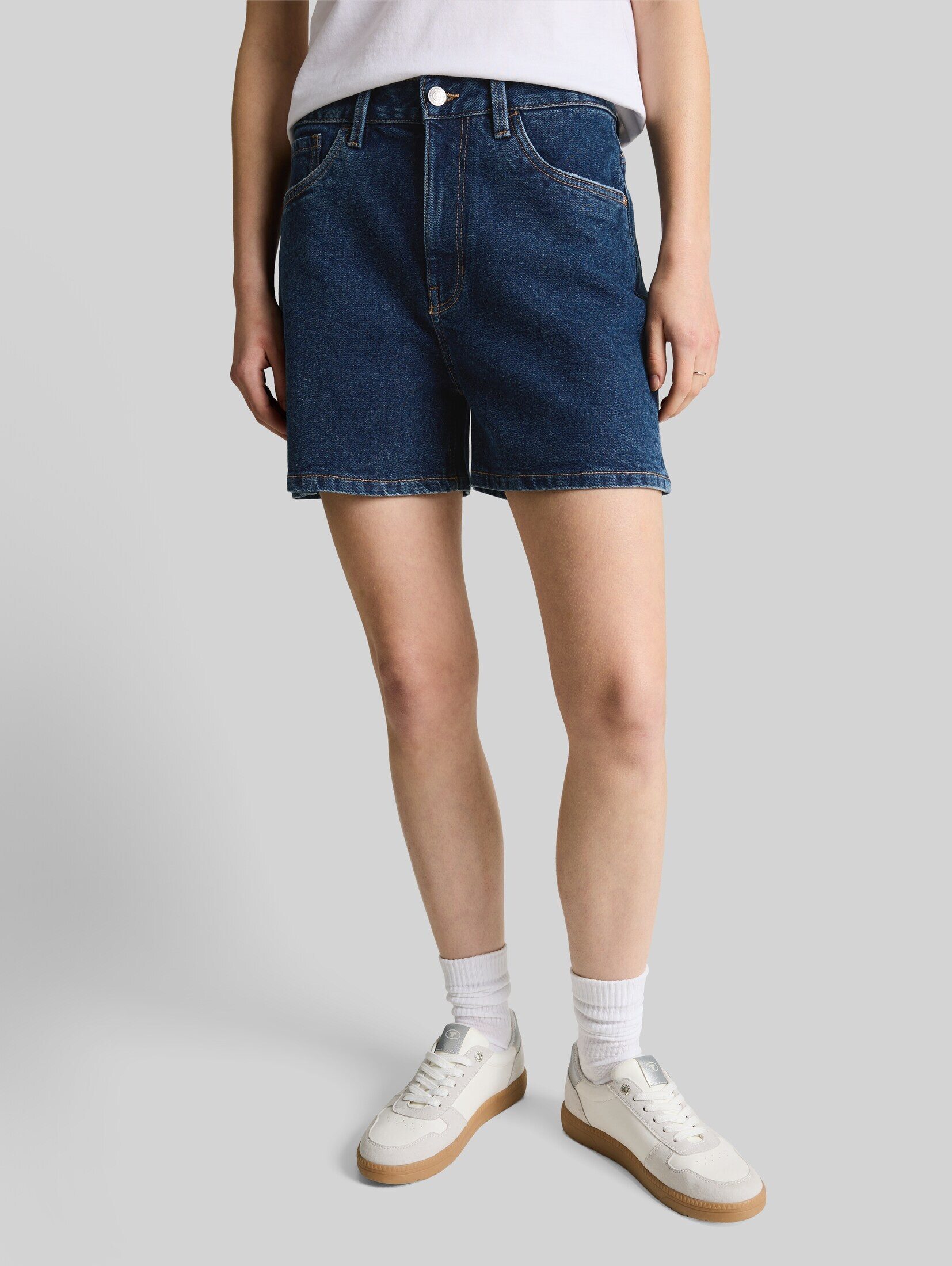 TOM TAILOR Denim Jeansshorts Jeanshosen TTELIN STRAIGHT High Waist Jeans Shorts