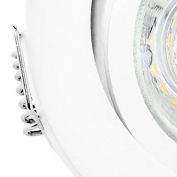 linovum LED Einbaustrahler LED Einbaustrahler neutralweiss GU10 3W 230V - Weiss rund schwenkbar, Leuchtmittel inklusive, Leuchtmittel inklusive