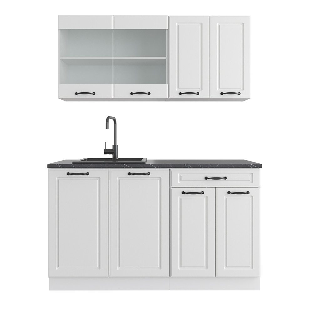 Vicco Küchenzeile R-Line, Weiß Landhaus/Anthrazit, 300 günstig online kaufen