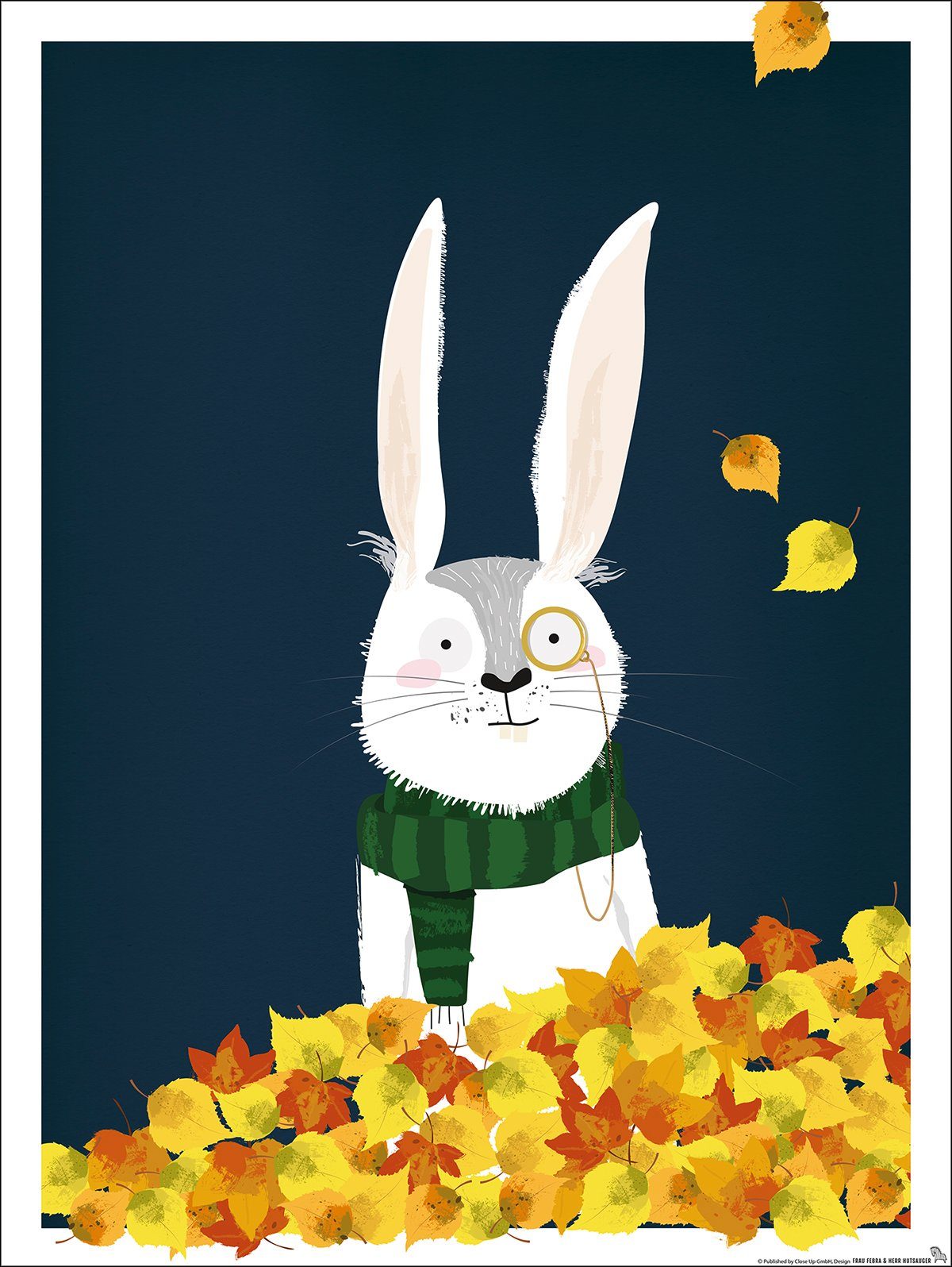 Close Up Poster Kinderzimmer Poster Hase Wald 30 x 40 cm